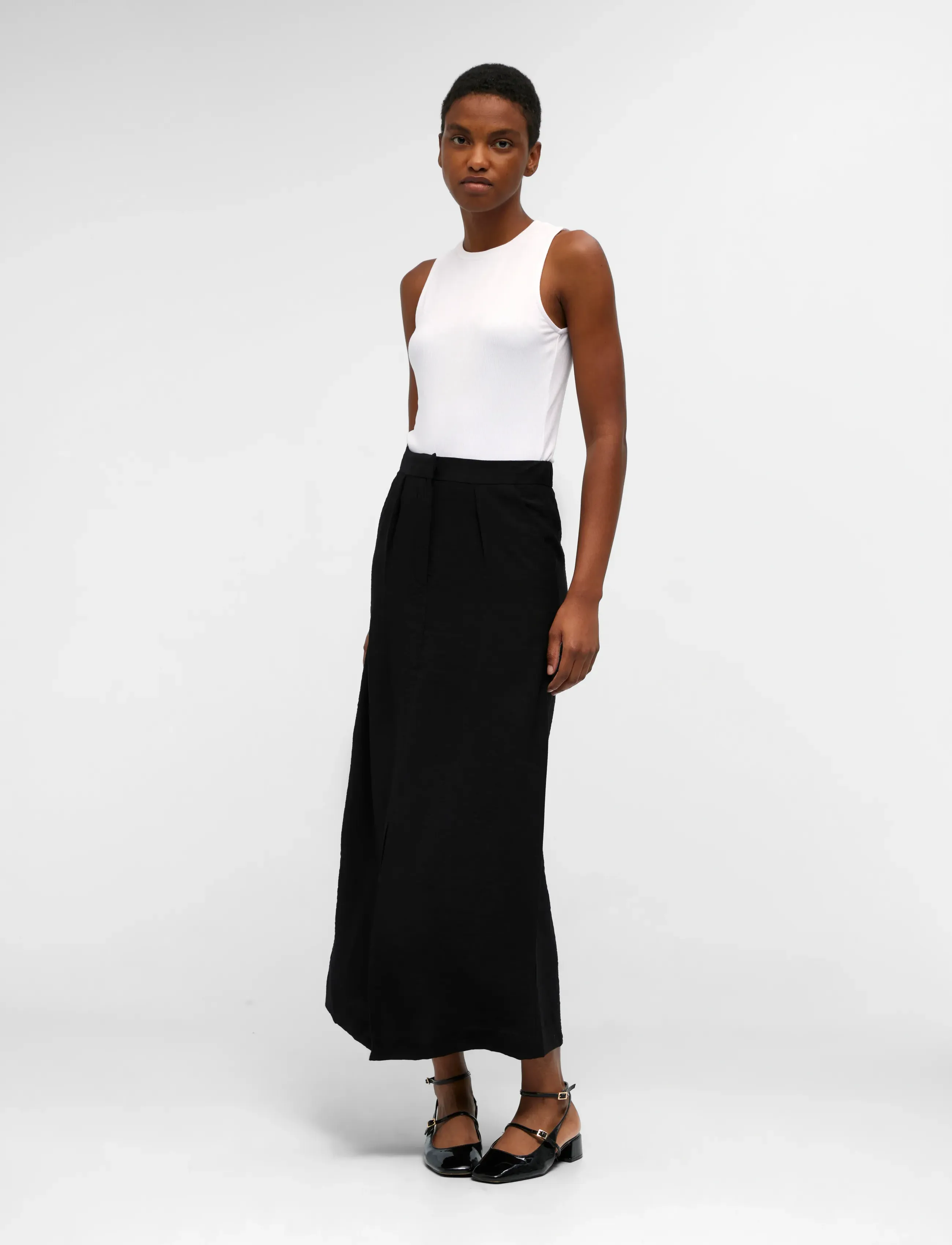 Object - OBJFALINE MW ANCLE SKIRT E SS FAIR 23 - maxi röcke - black - 5