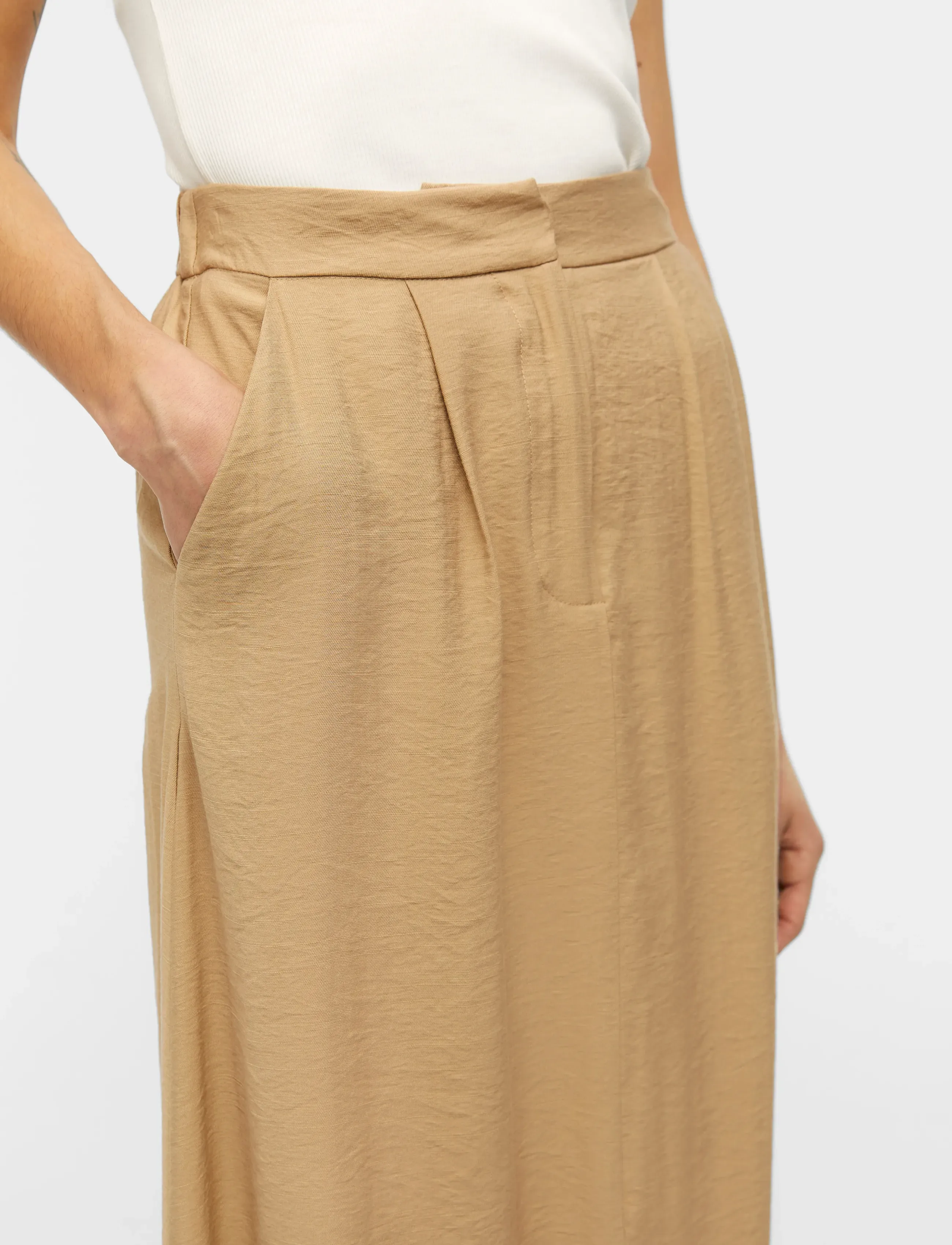 Object - OBJFALINE MW ANCLE SKIRT E SS FAIR 23 - maxi nederdele - humus - 5