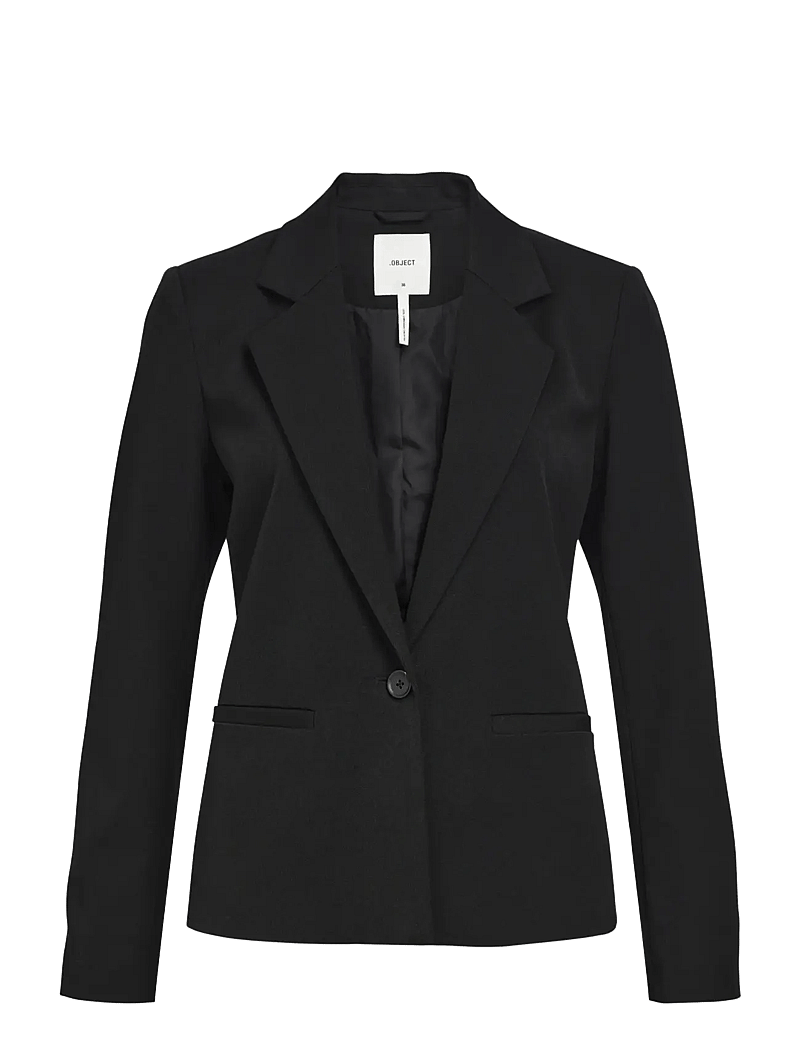 Object - OBJLISA L/S BUTTON BLAZER NOOS - enkeltradede blazere - black - 1