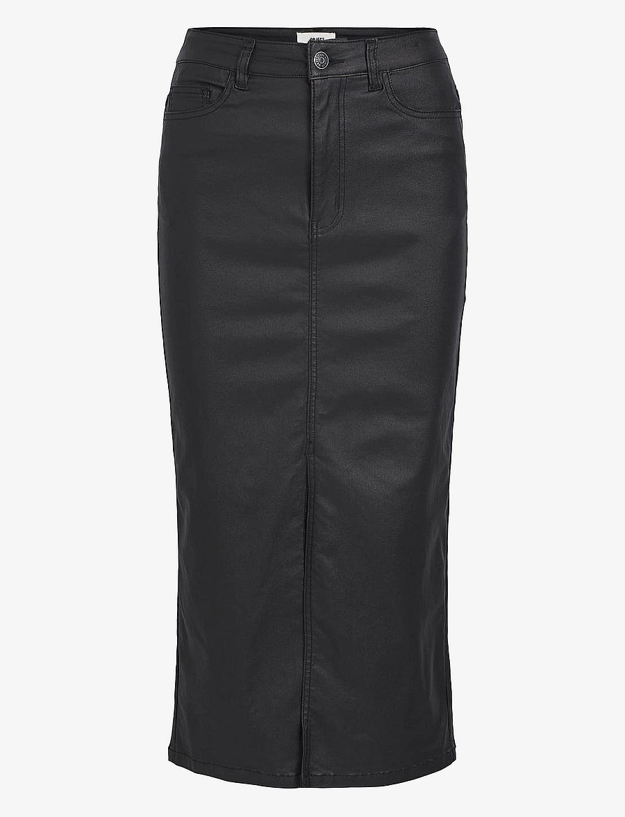 Object - OBJNAYA COATED MW SKIRT NOOS - jupes midi - black - 1