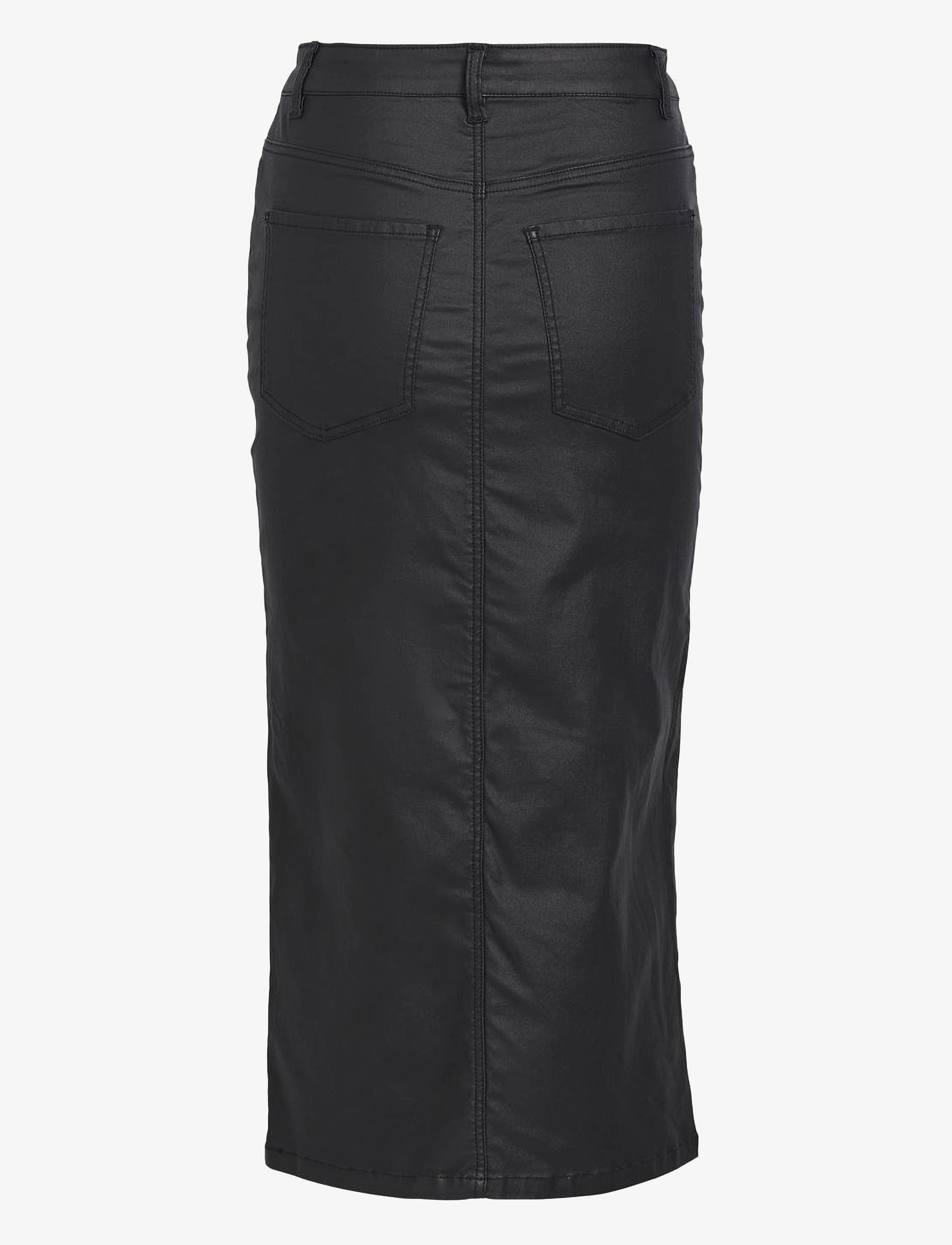 Object - OBJNAYA COATED MW SKIRT NOOS - midi-röcke - black - 2