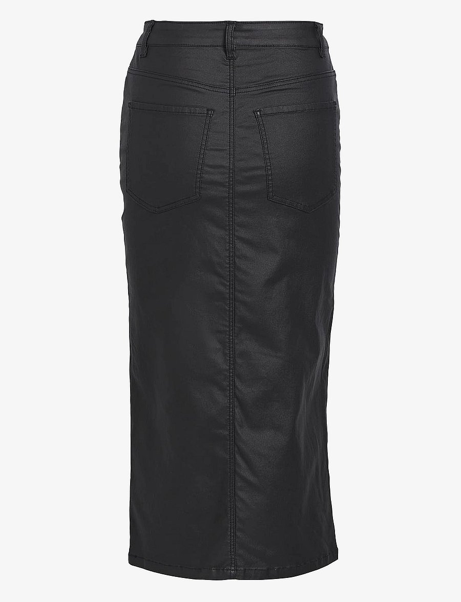Object - OBJNAYA COATED MW SKIRT NOOS - jupes midi - black - 2