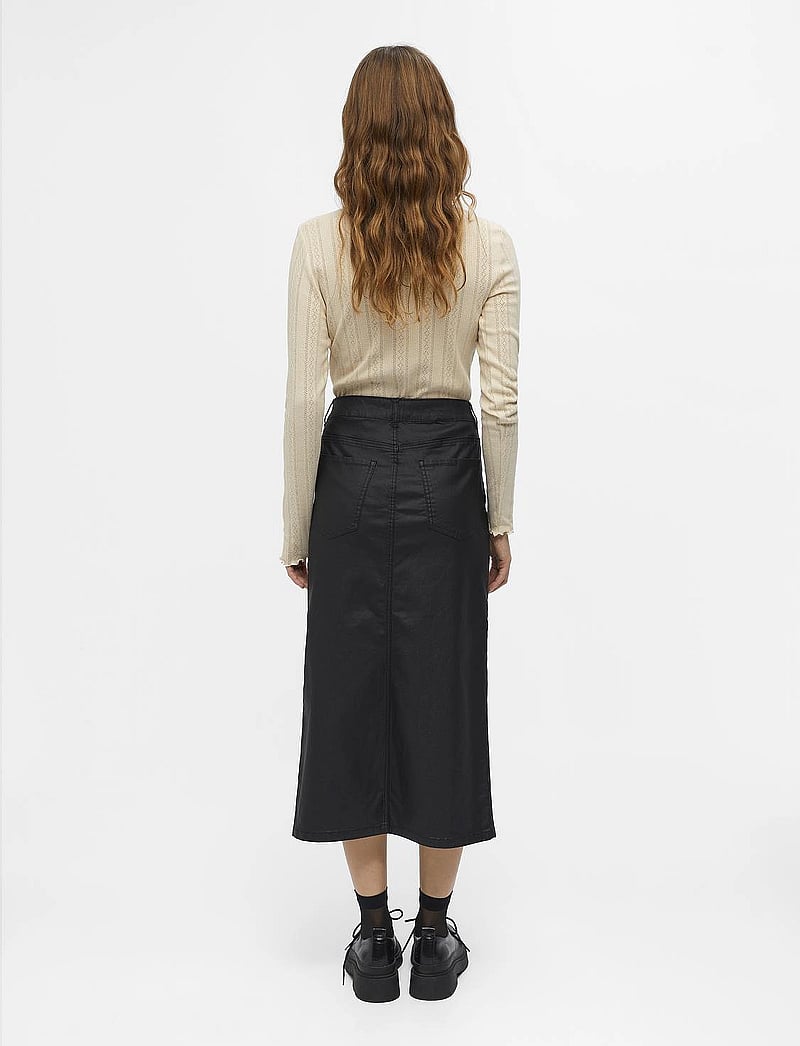 Object - OBJNAYA COATED MW SKIRT NOOS - spódnice do kolan i midi - black - 3