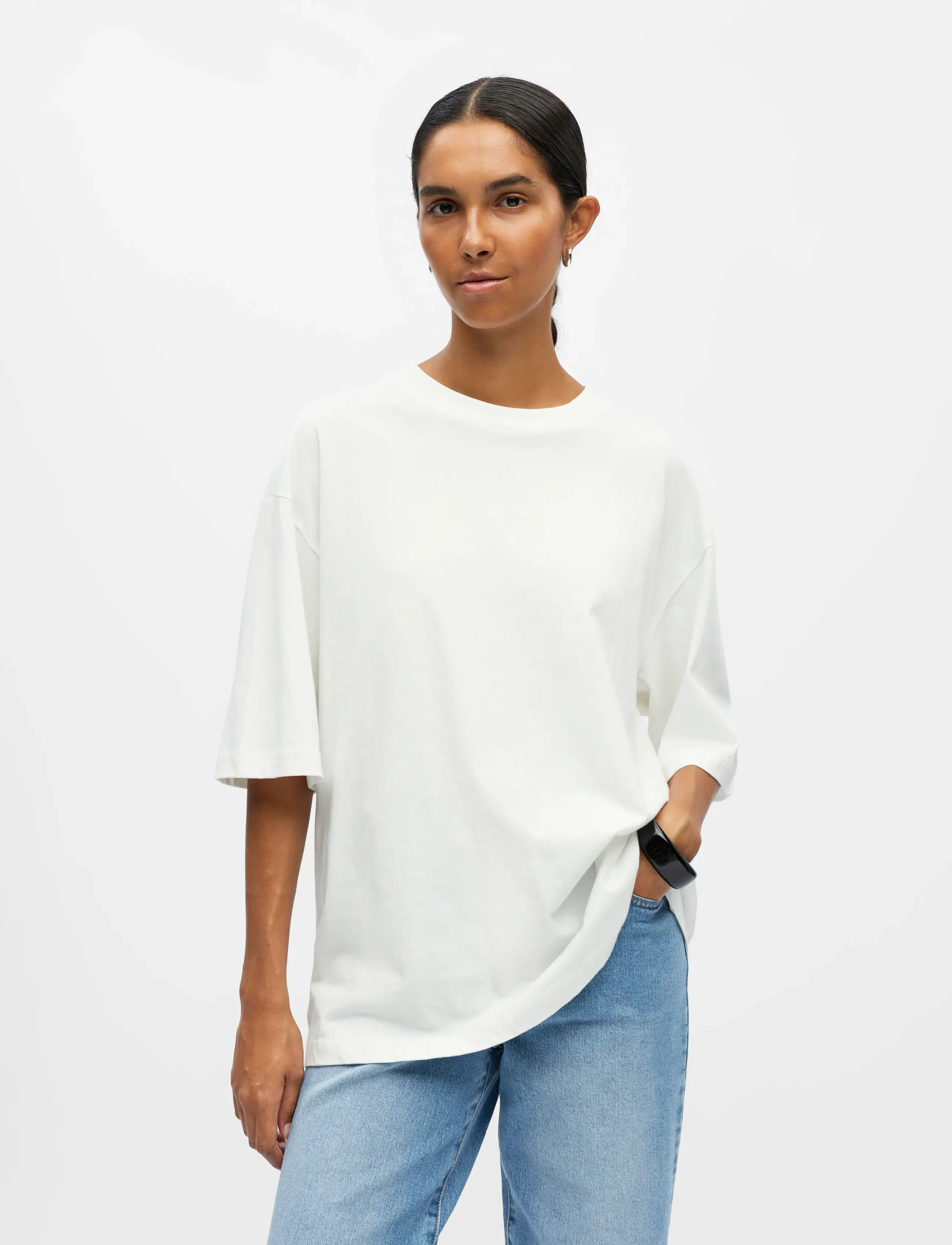Object Objgima 2/4 Oversize T-Shirt Noos, XS, White, T-Shirts & Toppe > Kortærmede, Dame