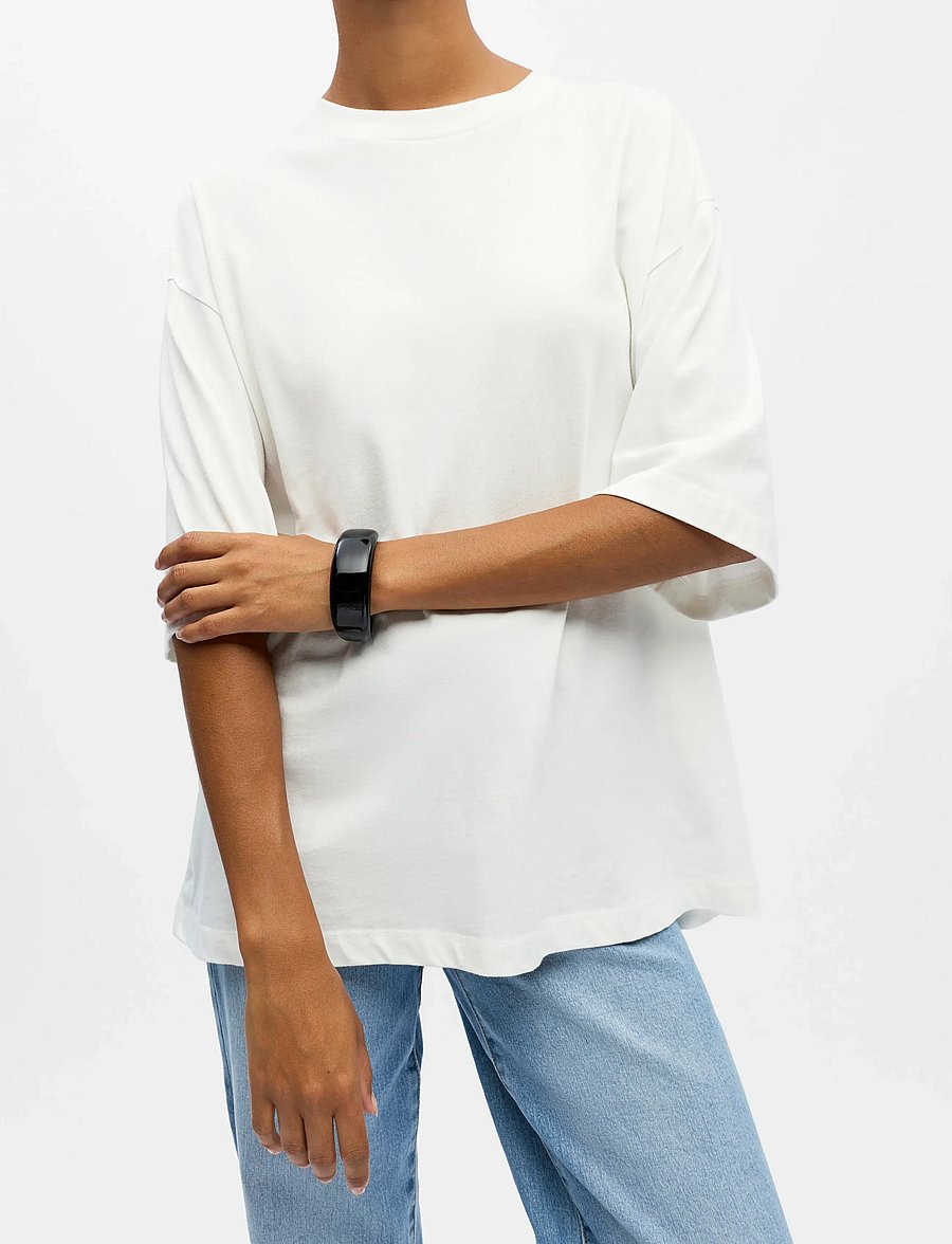 Object - OBJGIMA 2/4 OVERSIZE T-SHIRT NOOS - t-särgid - cloud dancer - 4