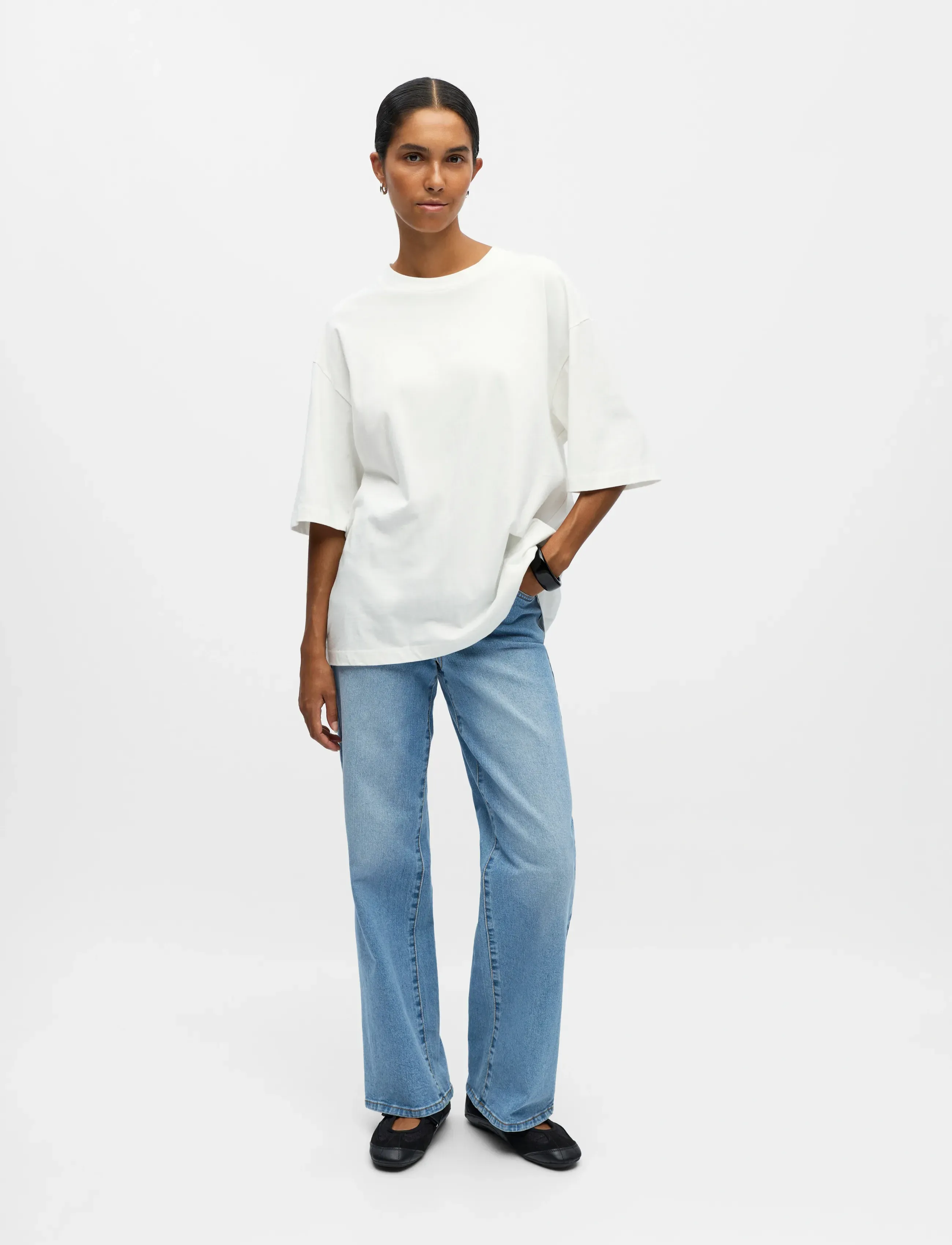 Object - OBJGIMA 2/4 OVERSIZE T-SHIRT NOOS - laveste priser - cloud dancer - 5