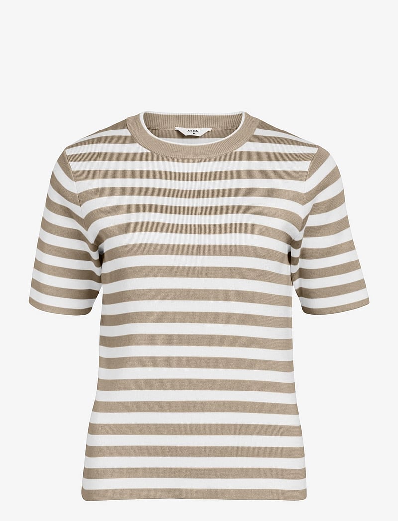 Object - OBJESTER S/S NEW KNIT PULLOVER NOOS - sviitrid - humus - 0