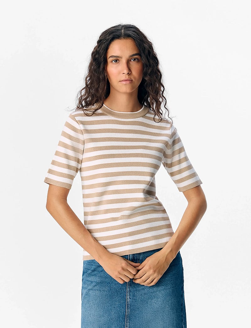 Object - OBJESTER S/S NEW KNIT PULLOVER NOOS - pullover - humus - 0