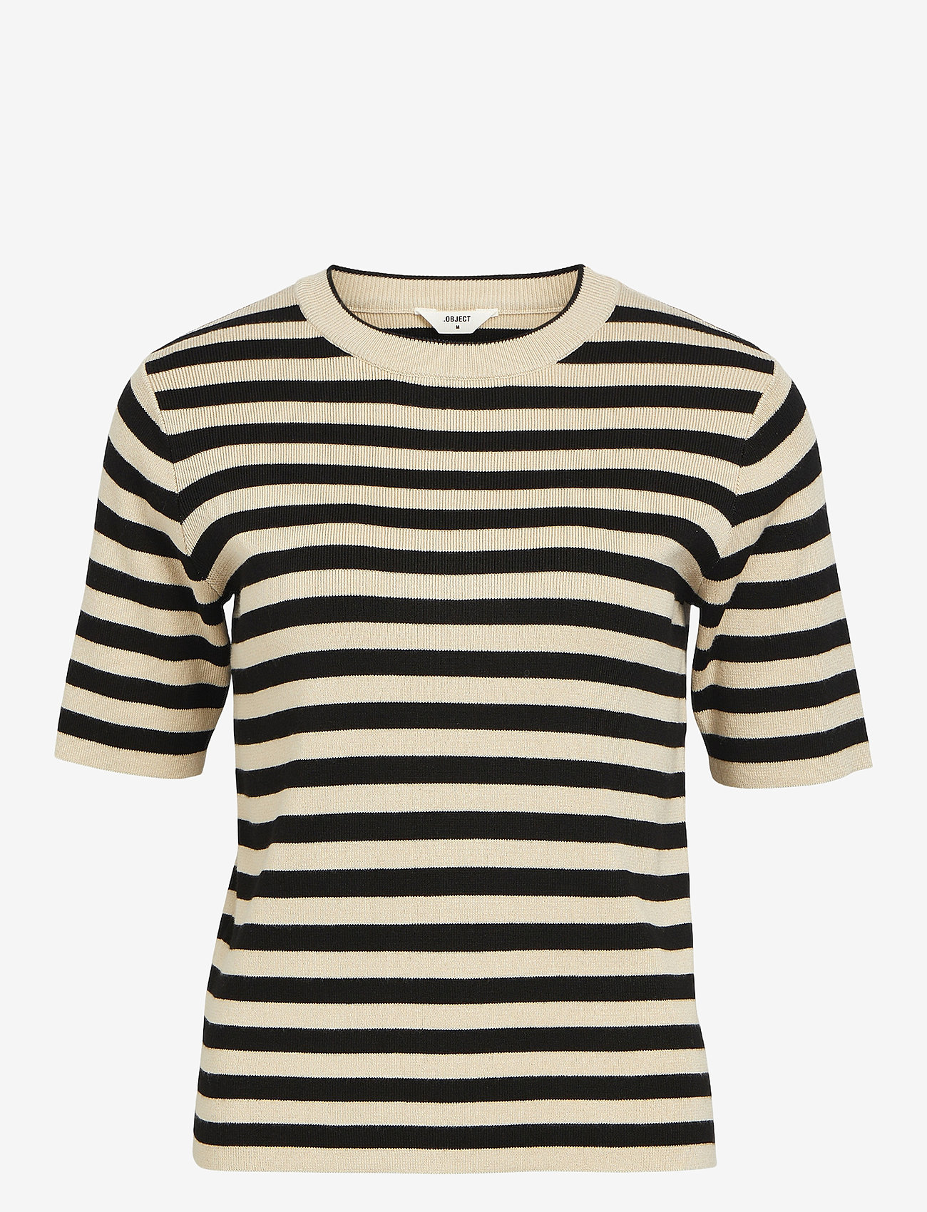 Object - OBJESTER S/S NEW KNIT PULLOVER NOOS - herbstliche kleidung - sandshell - 0