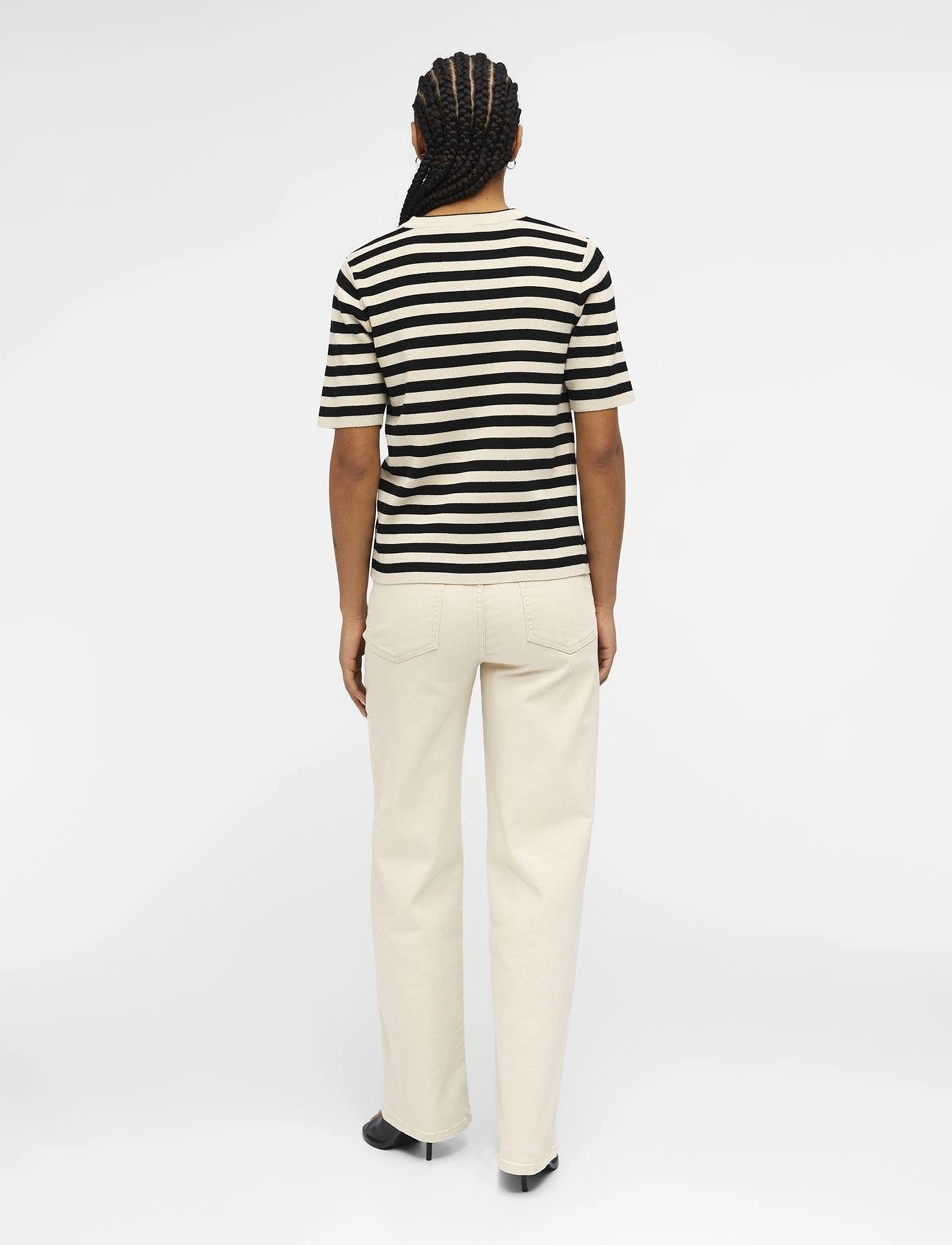 Object - OBJESTER S/S NEW KNIT PULLOVER NOOS - swetry - sandshell - 2