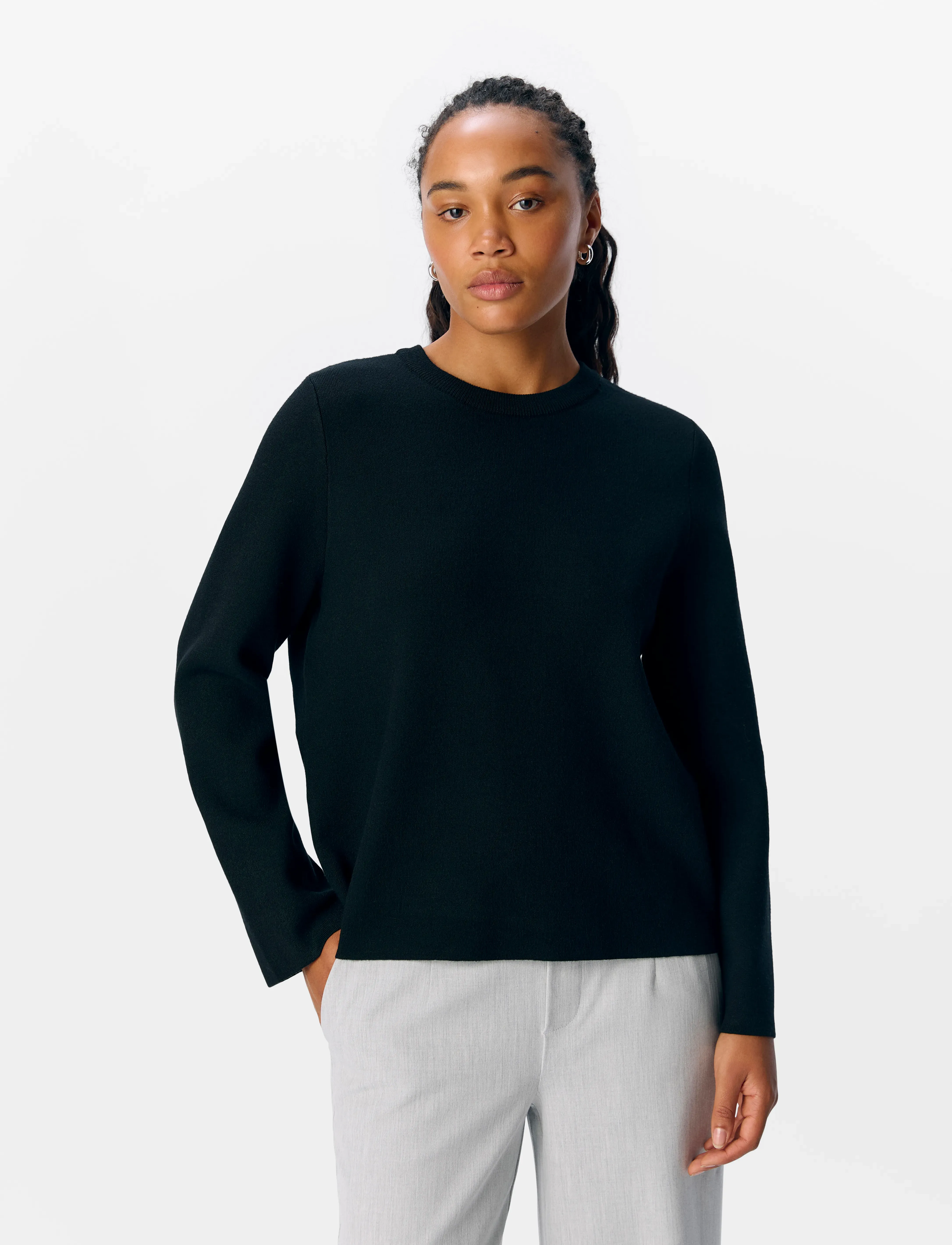 Object Objreynard O-Neck Pullover Noos, L, Black, Strik > Trøjer, Dame