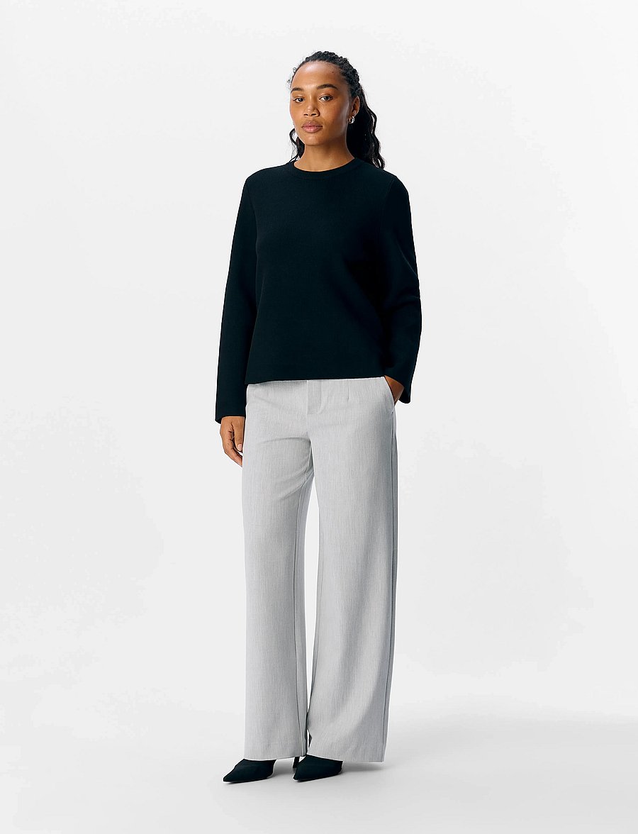 Object - OBJREYNARD O-NECK PULLOVER NOOS - gebreide truien - black - 4