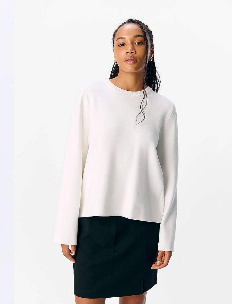 Object - OBJREYNARD O-NECK PULLOVER NOOS - swetry - cloud dancer - 0
