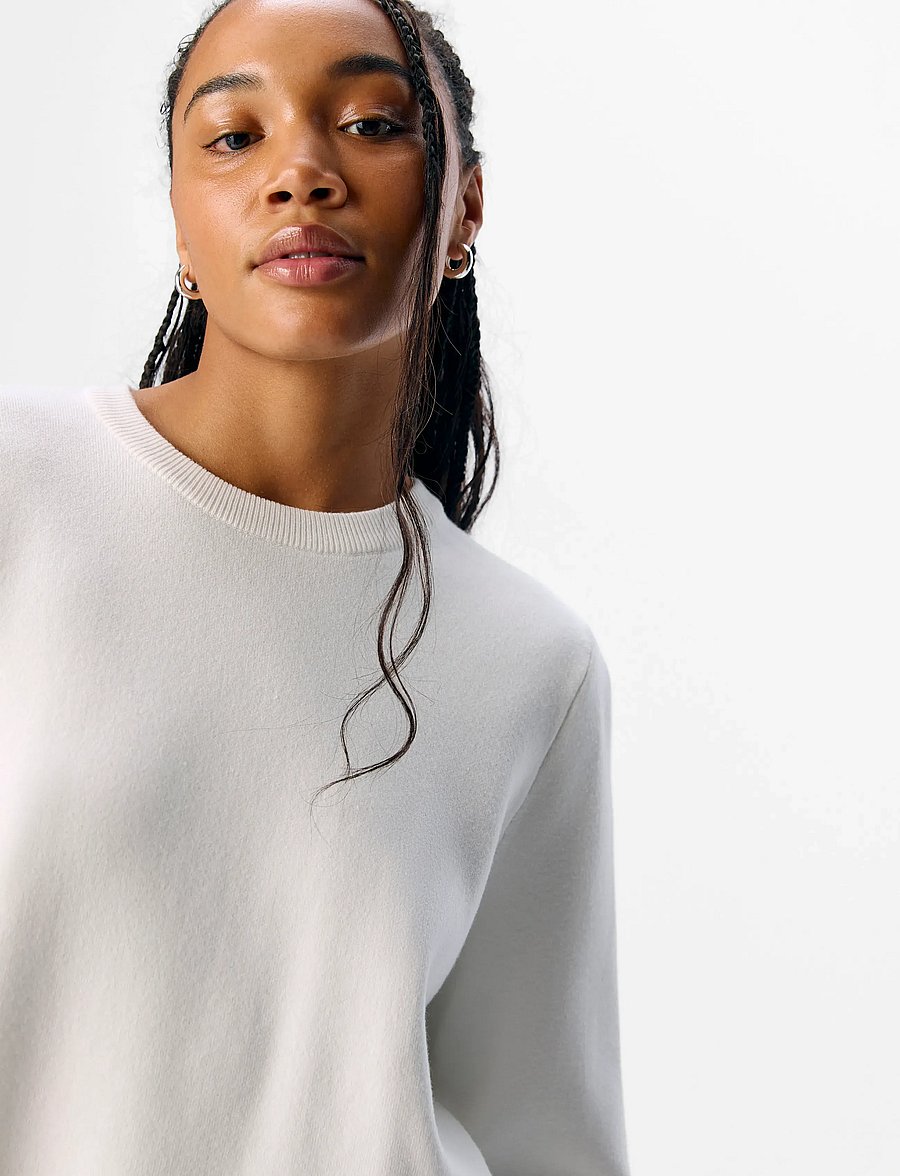 Object - OBJREYNARD O-NECK PULLOVER NOOS - striktrøjer - cloud dancer - 4