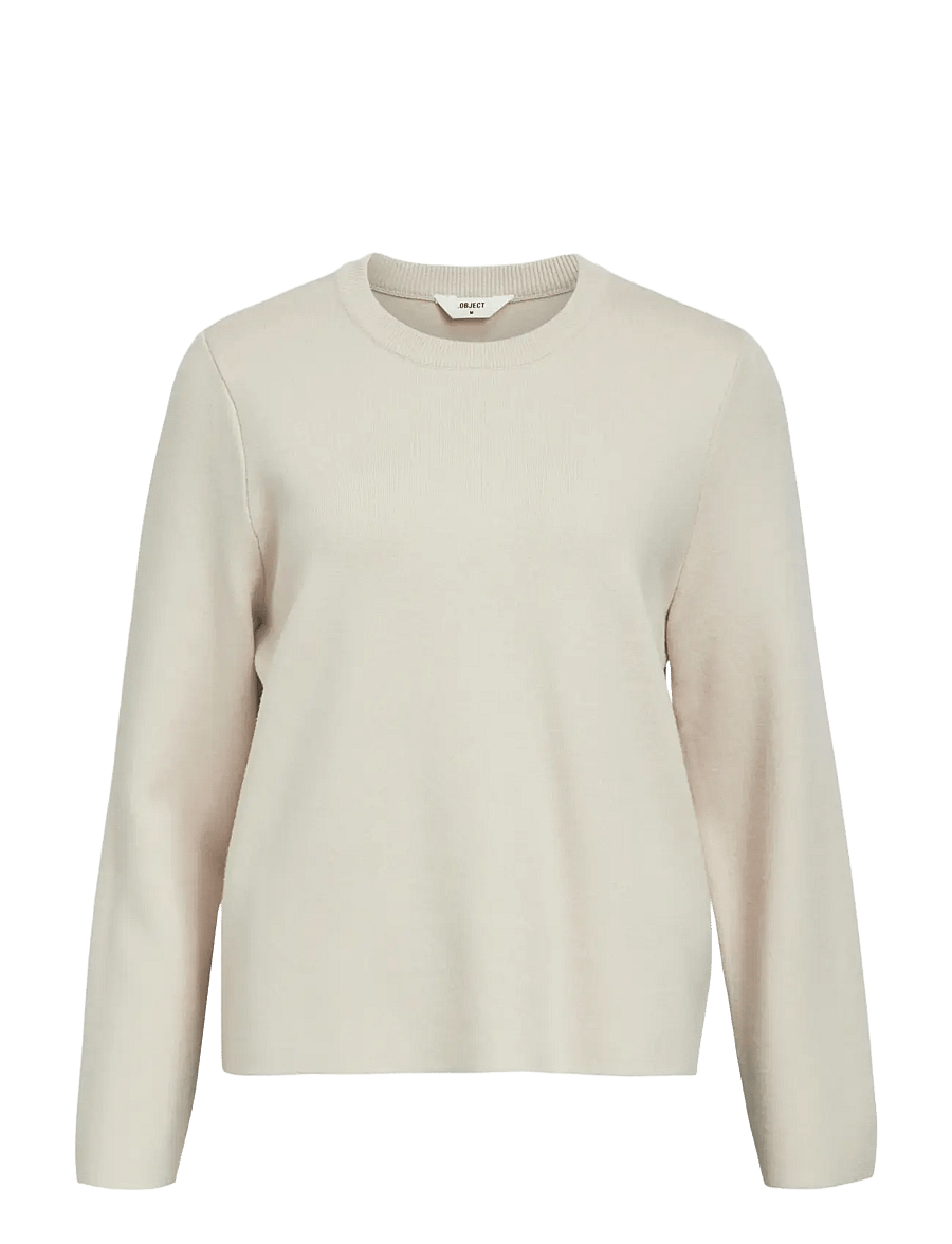 Object - OBJREYNARD O-NECK PULLOVER NOOS - sviitrid - silver gray - 1