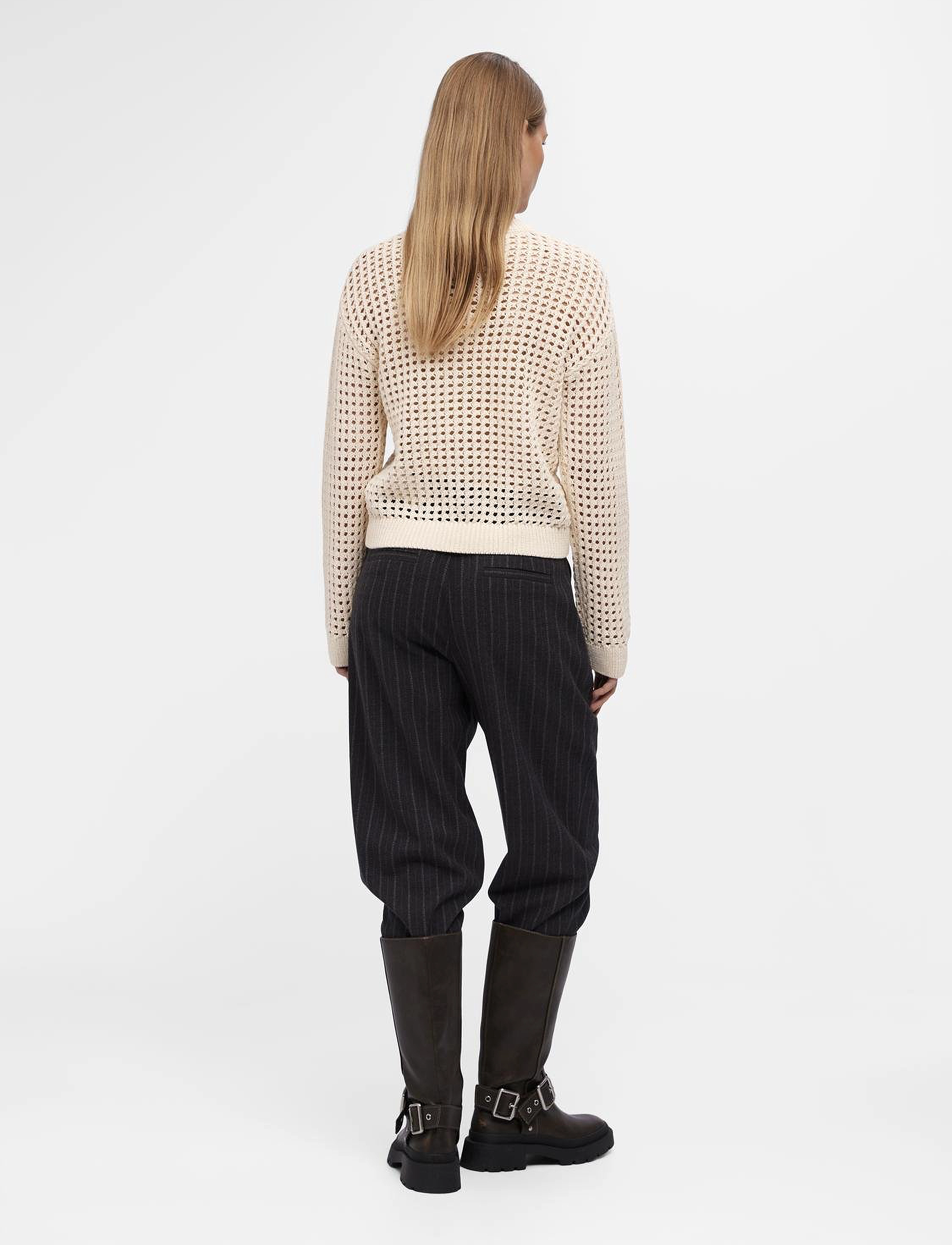 Object - OBJCHARLIE L/S KNIT PULLOVER NOOS - sandshell - 3