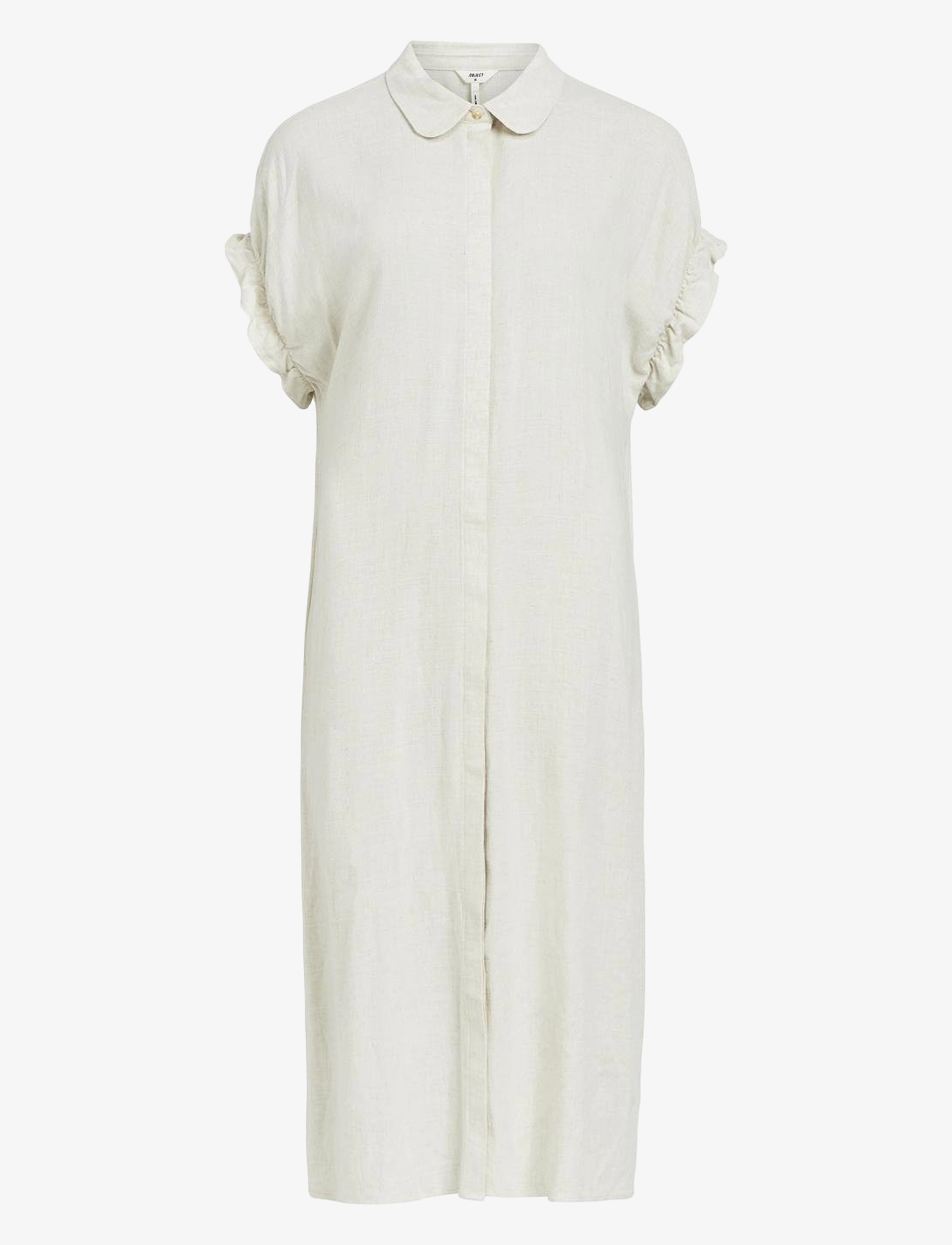 Object OBJSANNE TIANA S/S DRESS NOOS - Skjortekjoler - SANDSHELL / white