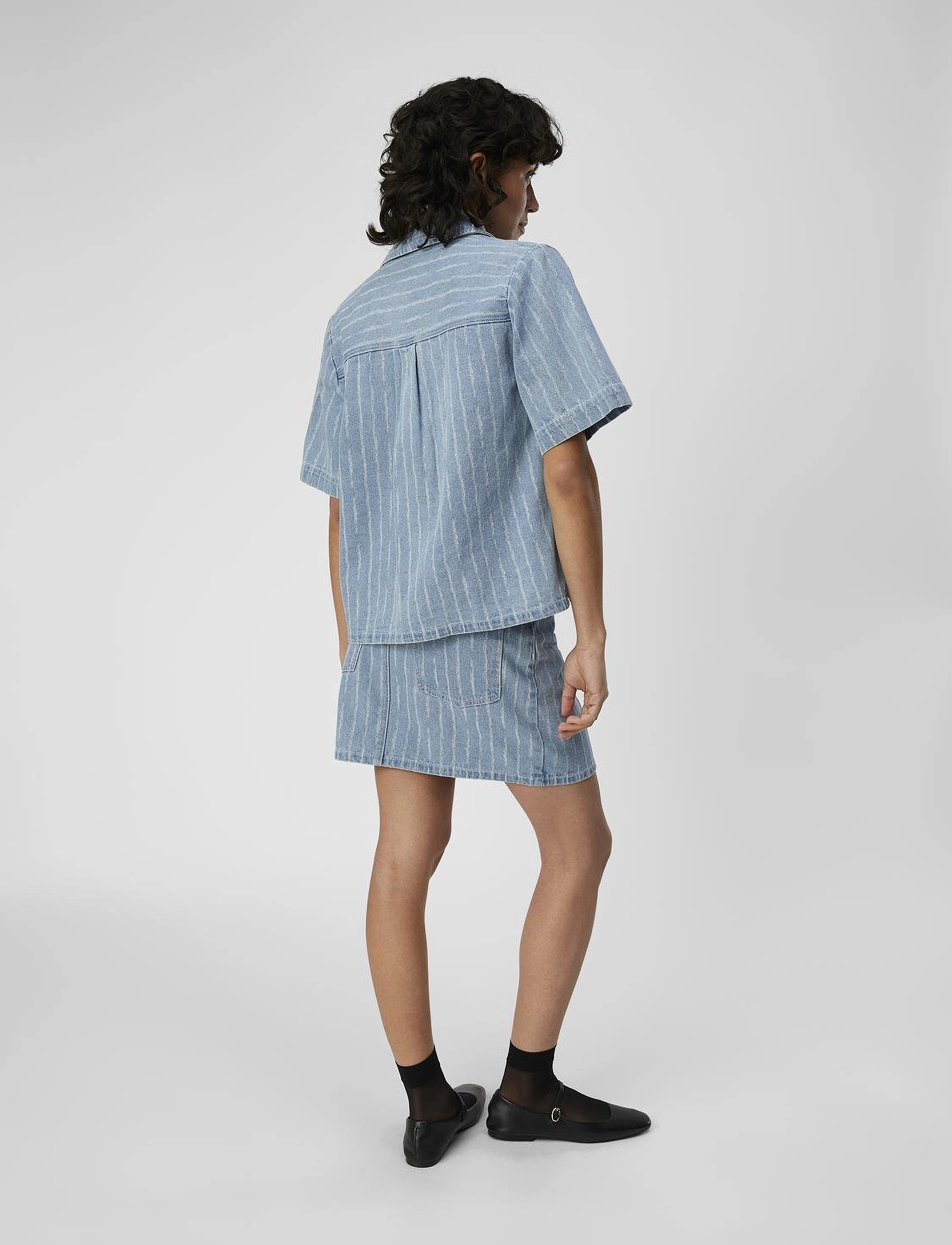 Object - OBJSALI HW DENIM MINI SKIRT 131 - laveste priser - light blue denim - 2