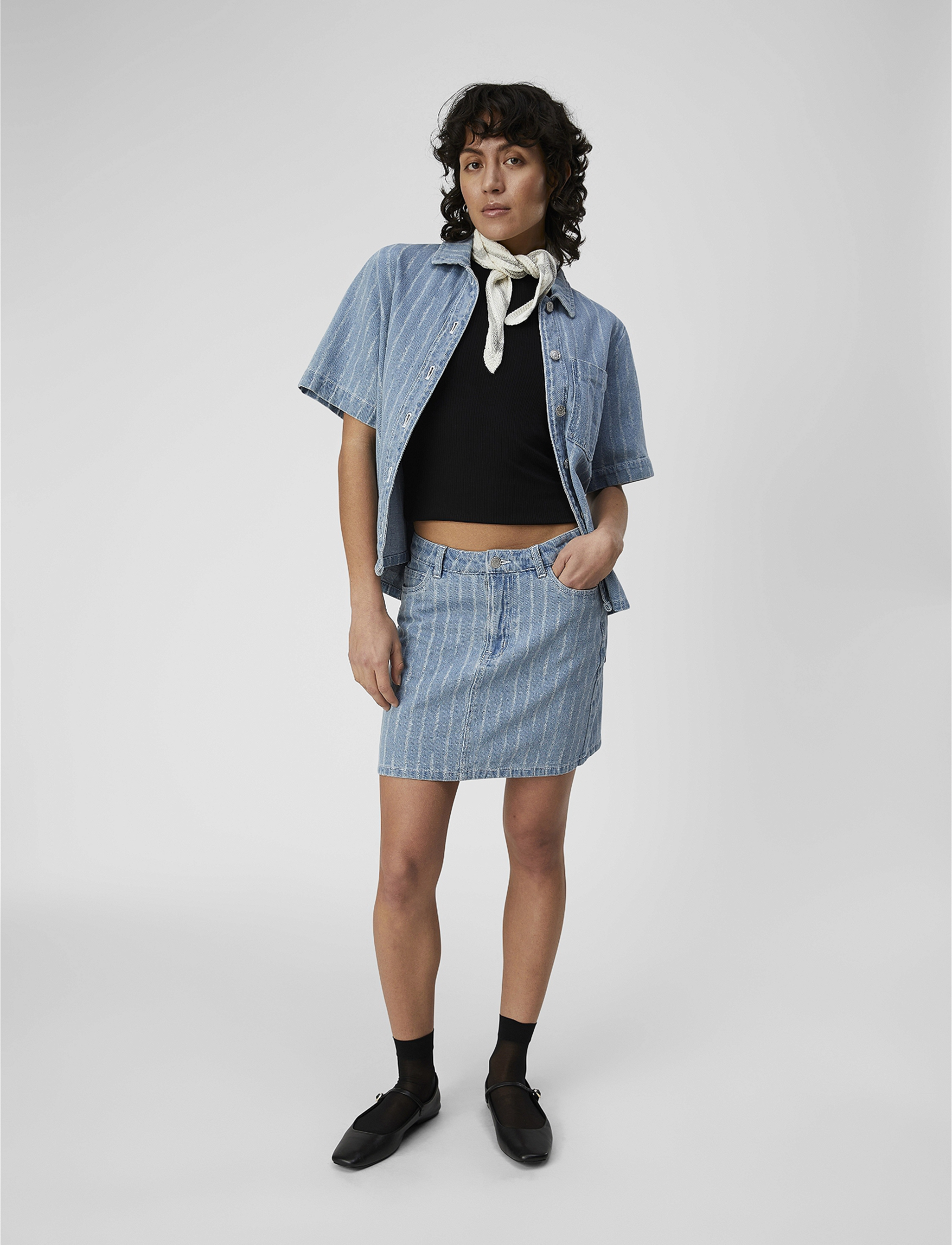 Object - OBJSALI HW DENIM MINI SKIRT 131 - laveste priser - light blue denim - 3
