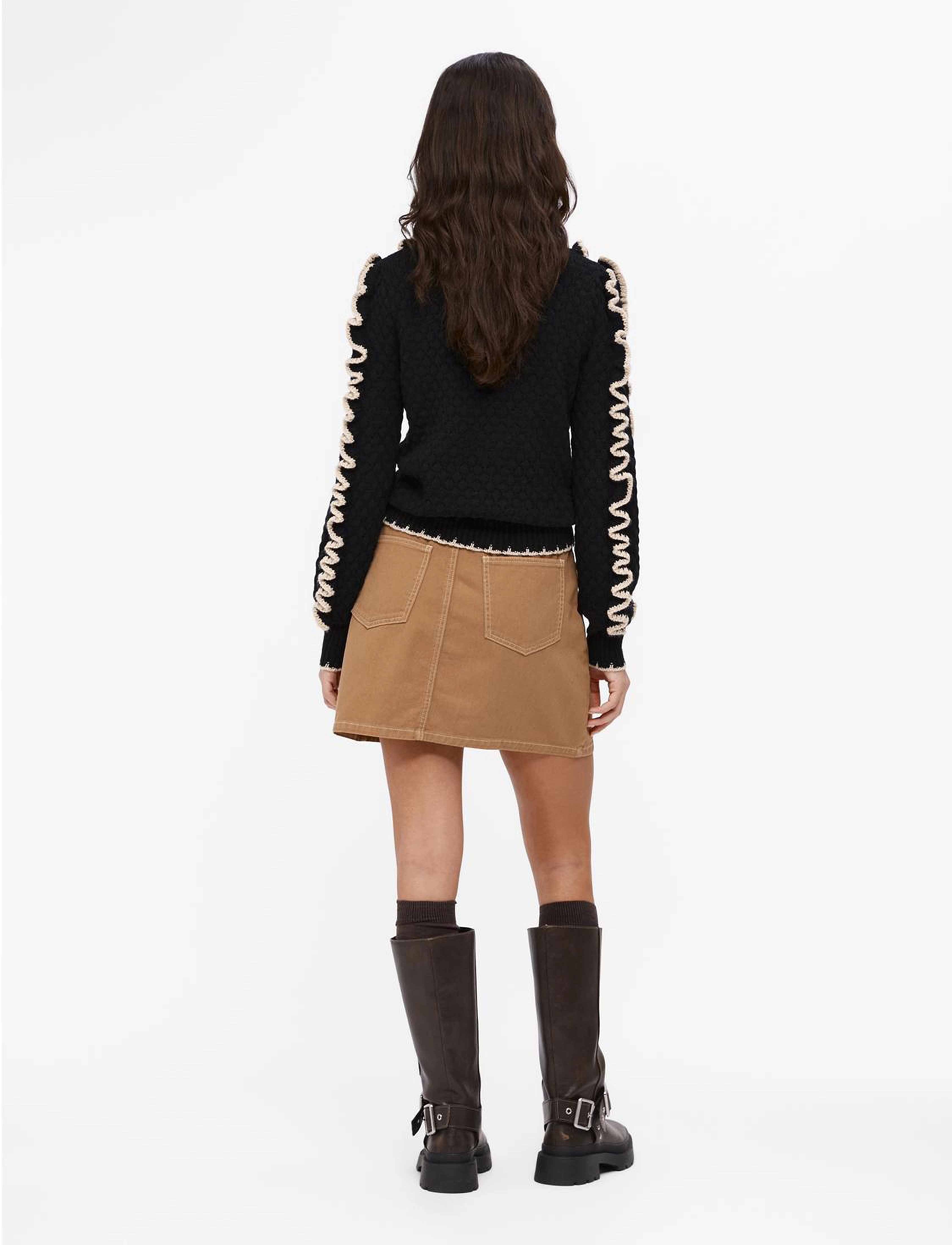 Object - OBJYAA L/S KNIT PULLOVER REP - trøjer - black - 5