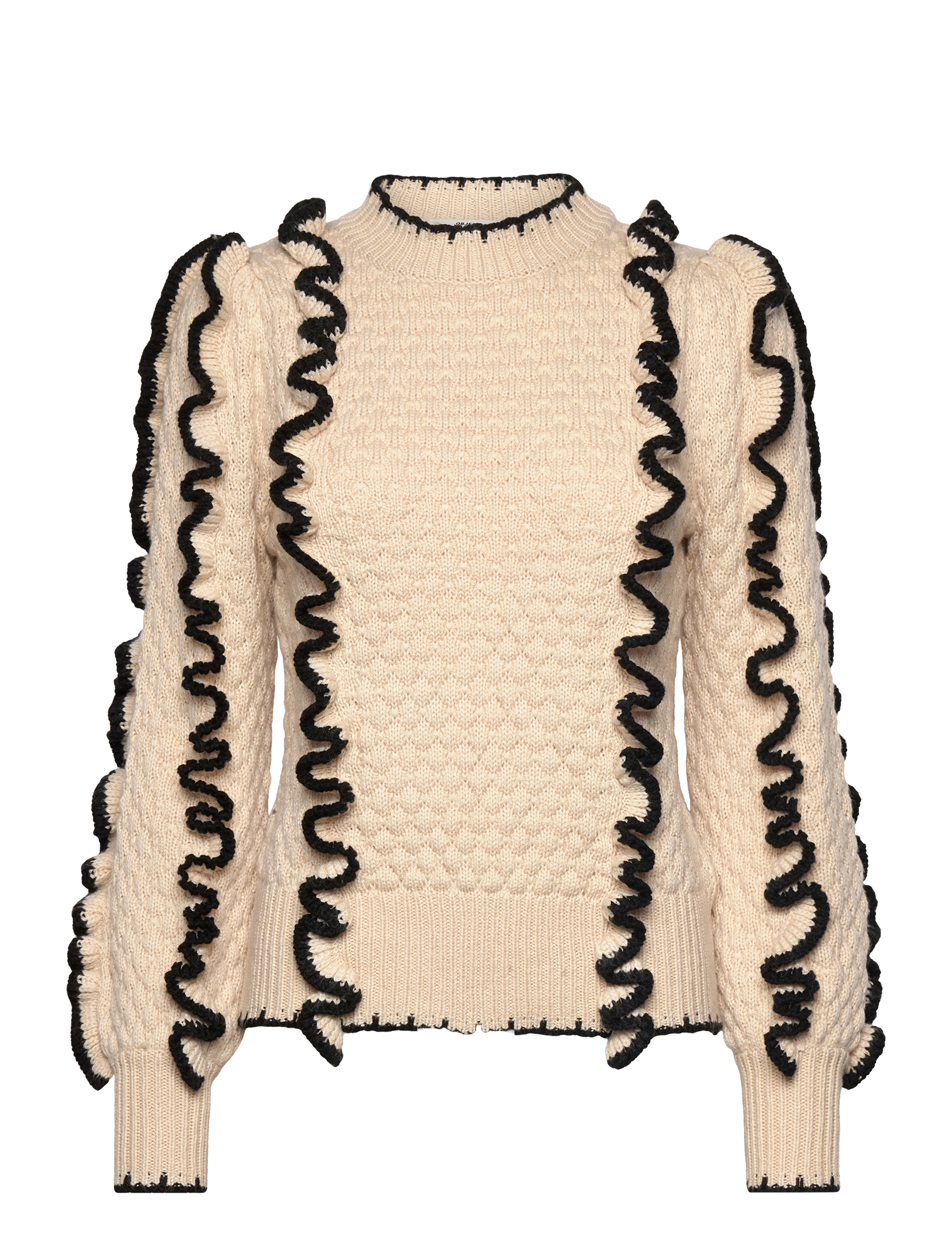 Object OBJYAA L/S KNIT PULLOVER REP - Pullover - SANDSHELL / cream