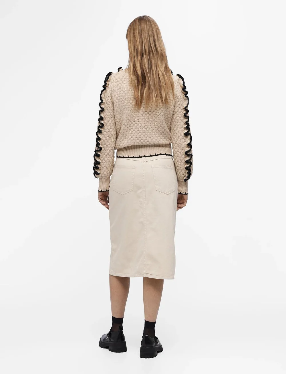Object - OBJYAA L/S KNIT PULLOVER REP - sviitrid - sandshell - 3