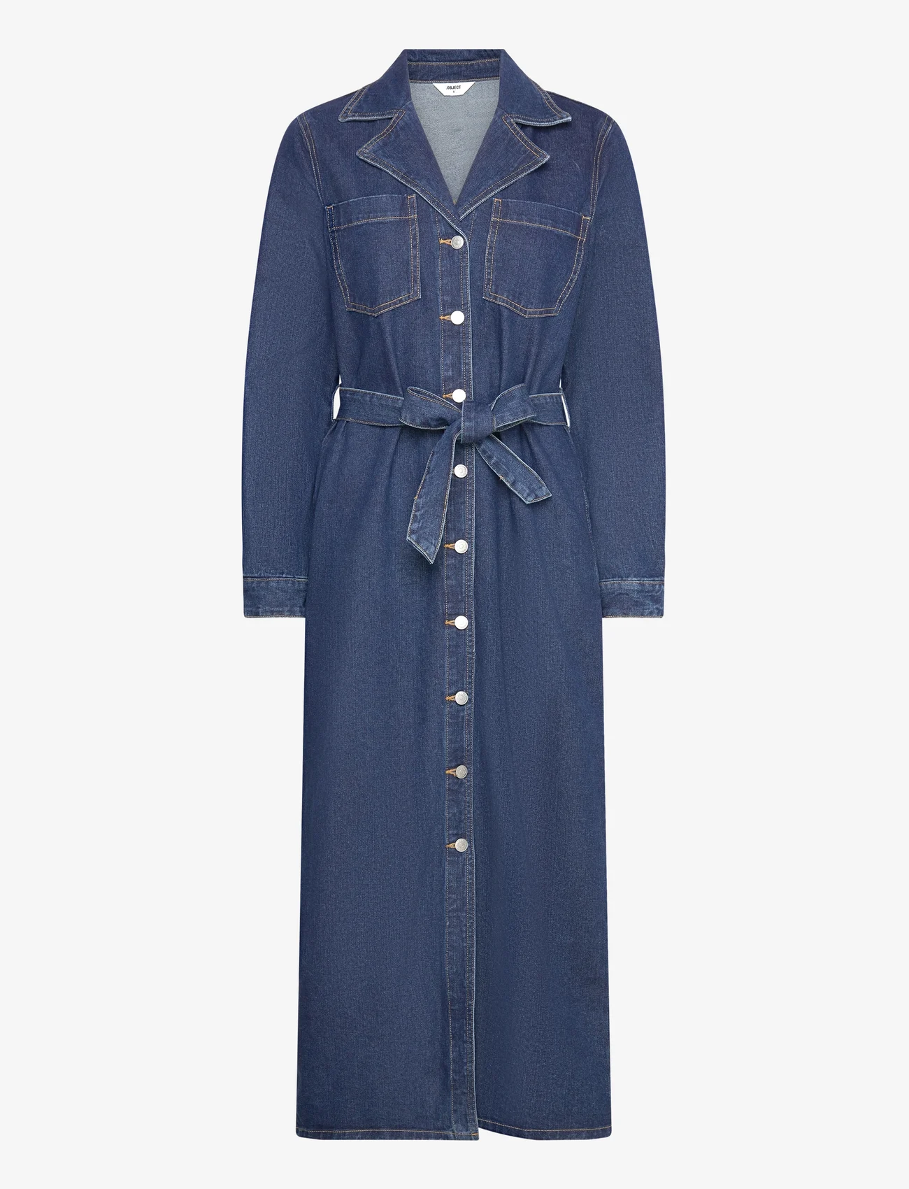 Object - OBJZOFIA L/S DENIM SHIRT DRESS 131 - sukienki dżinsowe - medium blue denim - 0