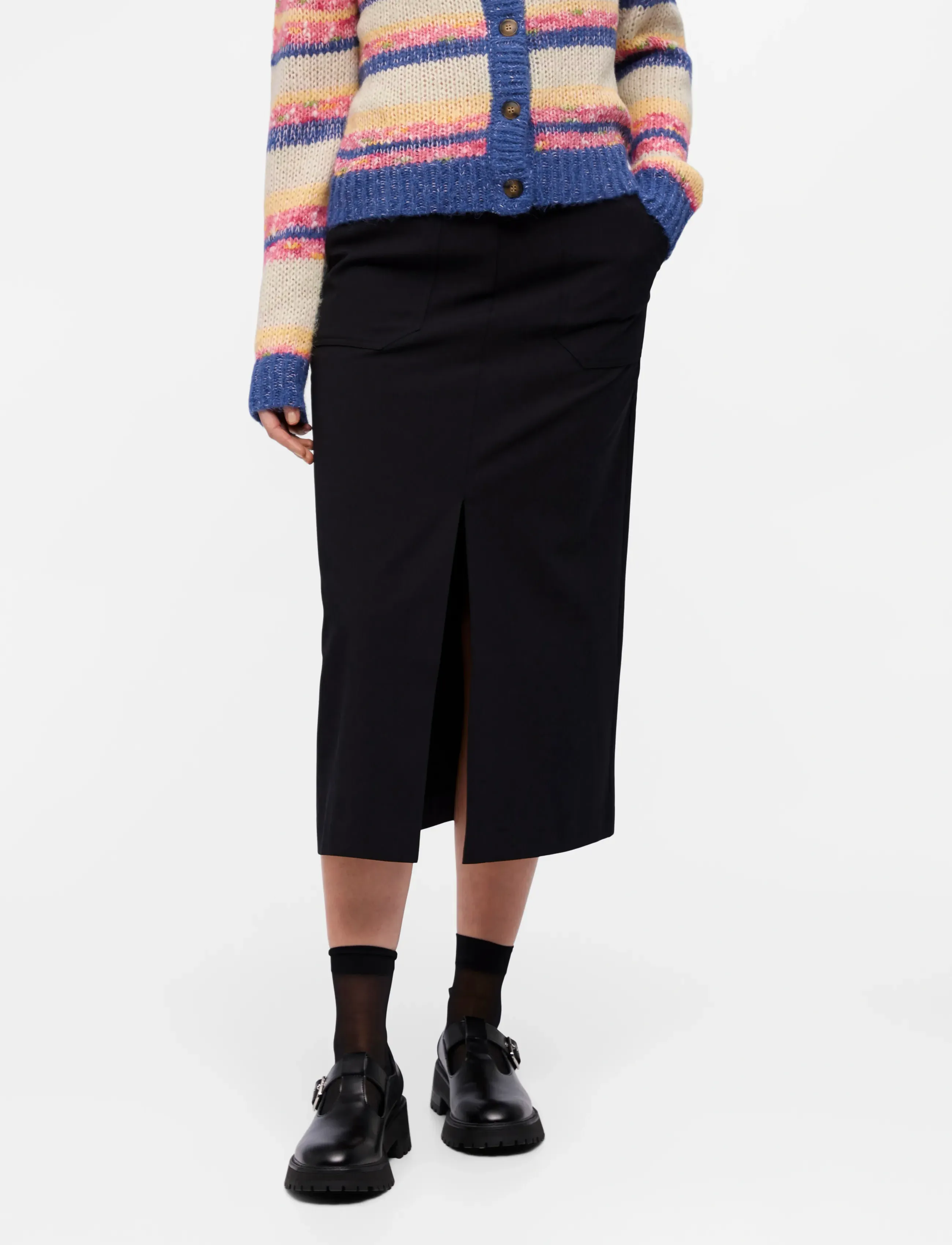 Object Objsonne Long Skirt 131, 36, Black, Nederdele > Knælange Og Midi, Dame