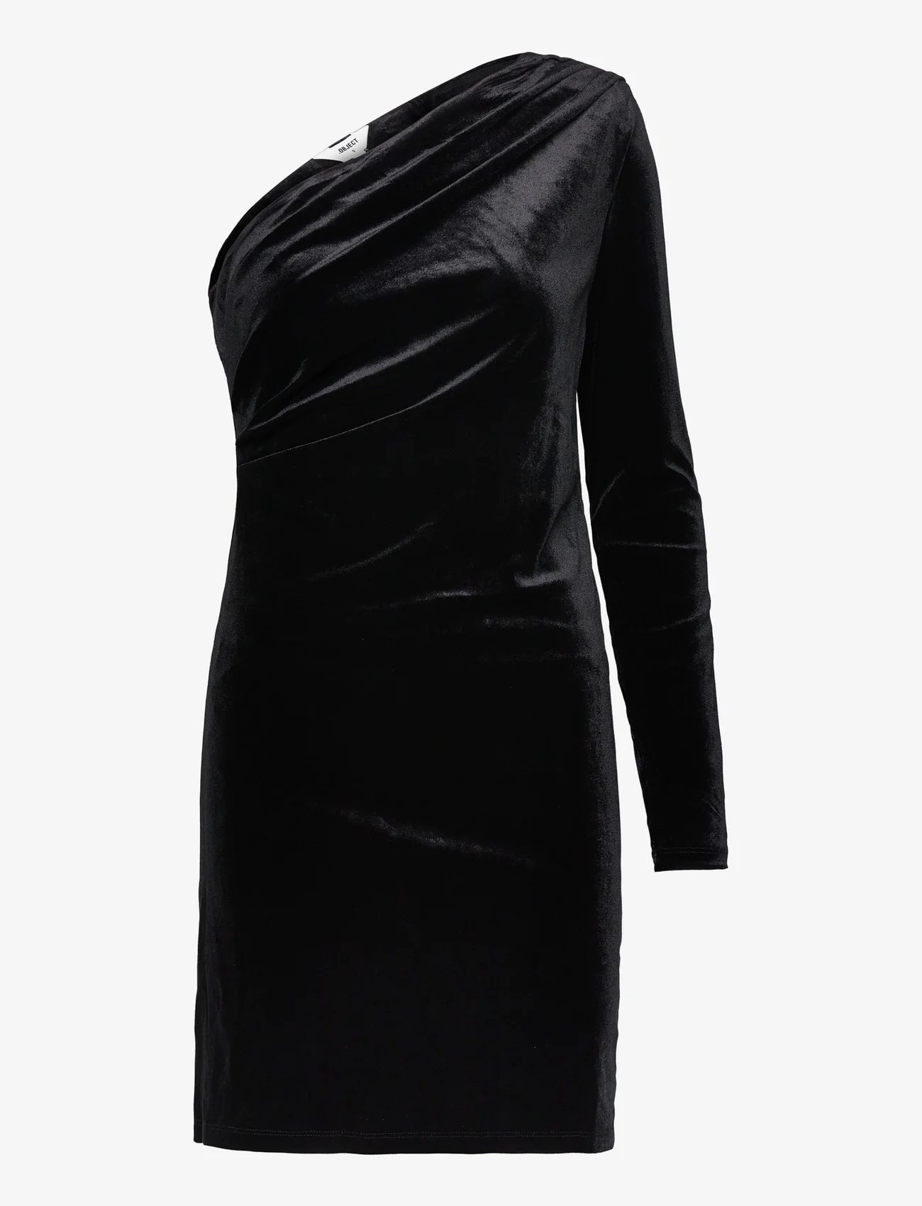 Object - OBJBIANCA ONE SHOULDER SHORT DRESS 130 - feestelijke kleding voor outlet-prijzen - black - 0