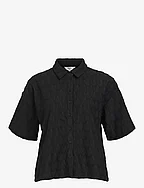 OBJFEODORA 2/4 SLEEVE SHIRT DIV - BLACK