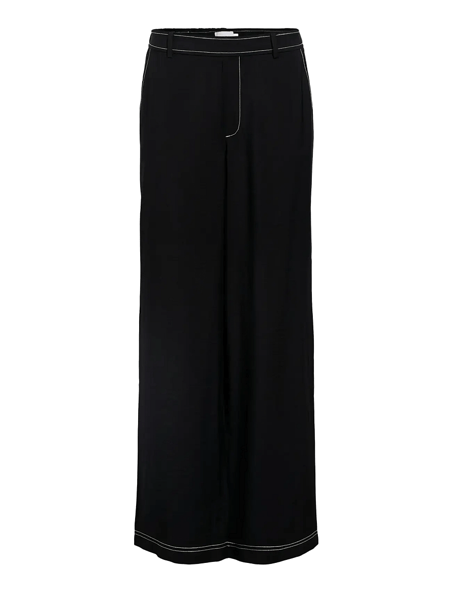 Object - OBJJACIRA LISA PANT DIV - buxur með víðum skálmum - black - 1