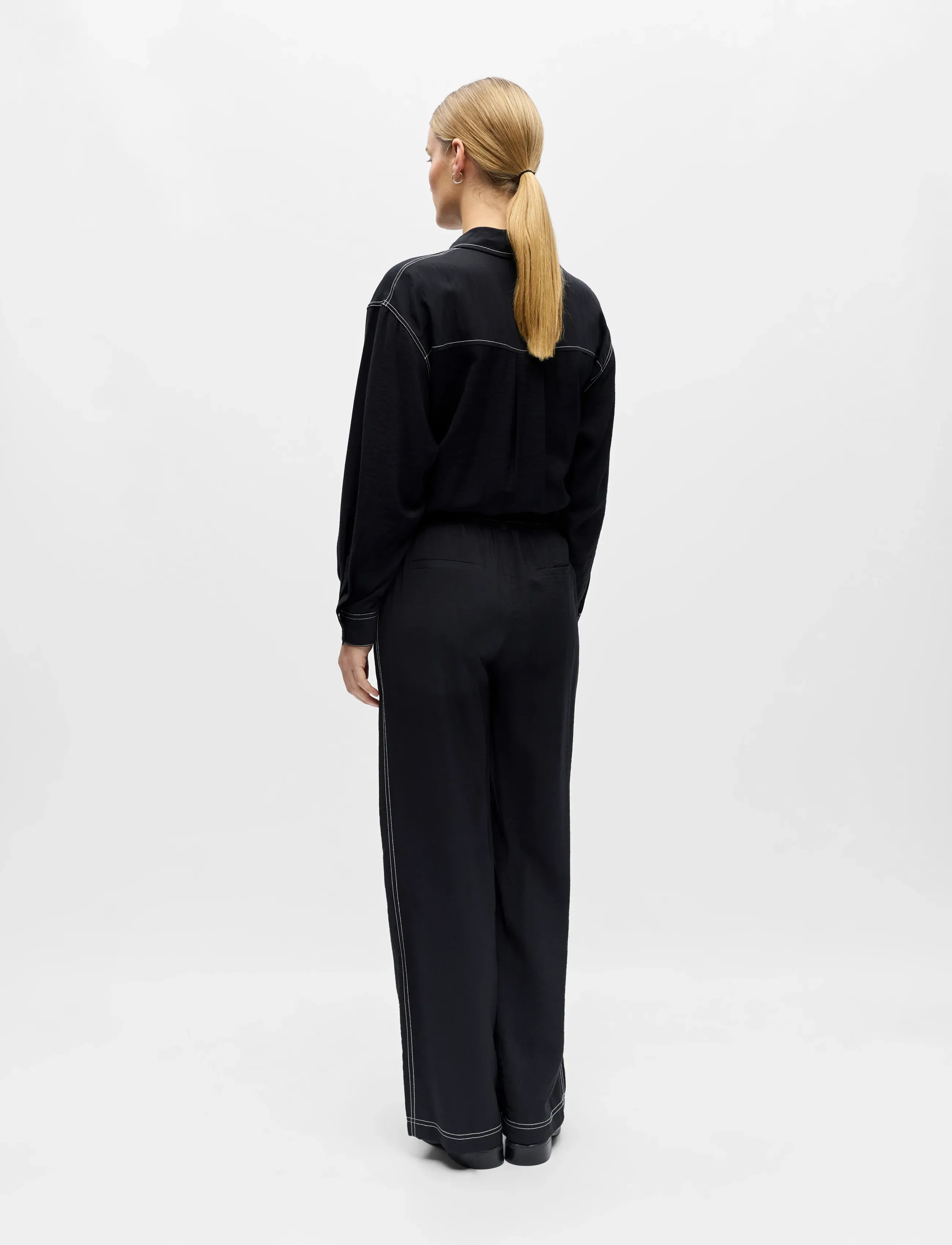 Object - OBJJACIRA LISA PANT DIV - vida byxor - black - 2