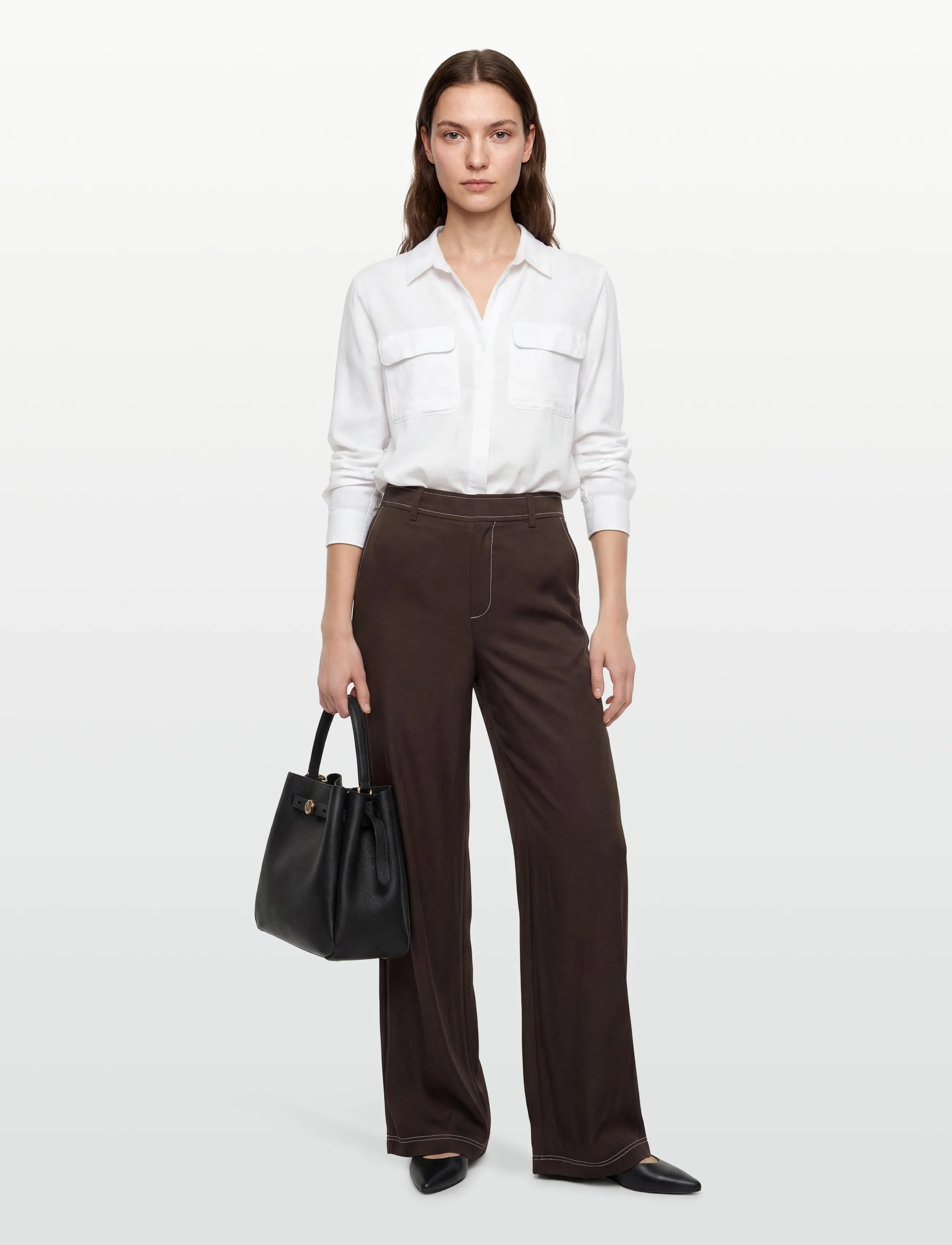 Object Objjacira Lisa Pant Div, 34, Brown, Bukser > Brede Ben, Dame