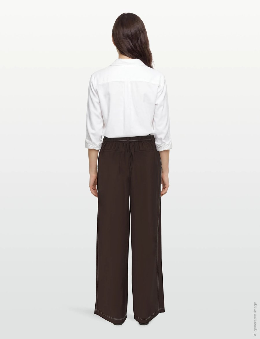 Object - OBJJACIRA LISA PANT DIV - hosen mit weitem bein - seal brown - 4