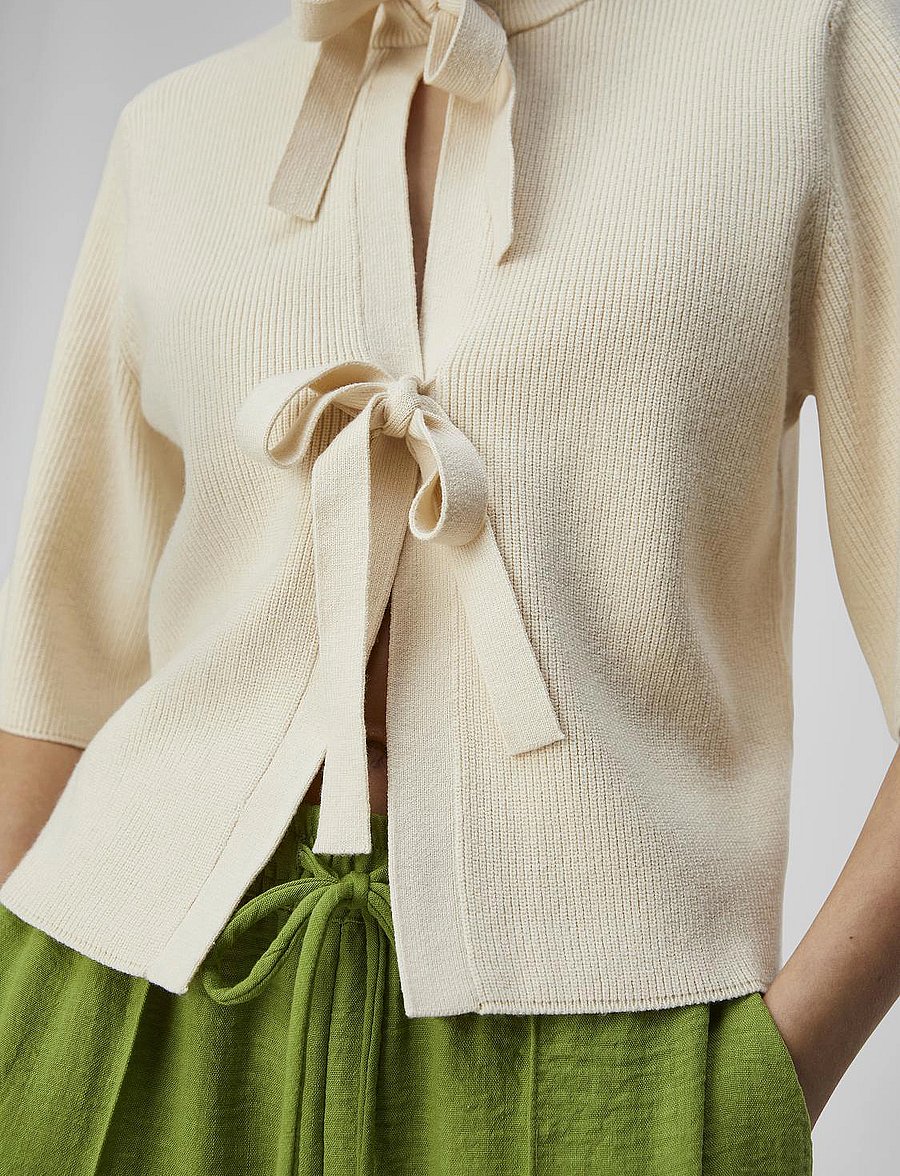 Object - OBJULLA PARVI 2/4 KNIT CARDIGAN NOOS - strickjacken - sandshell - 4