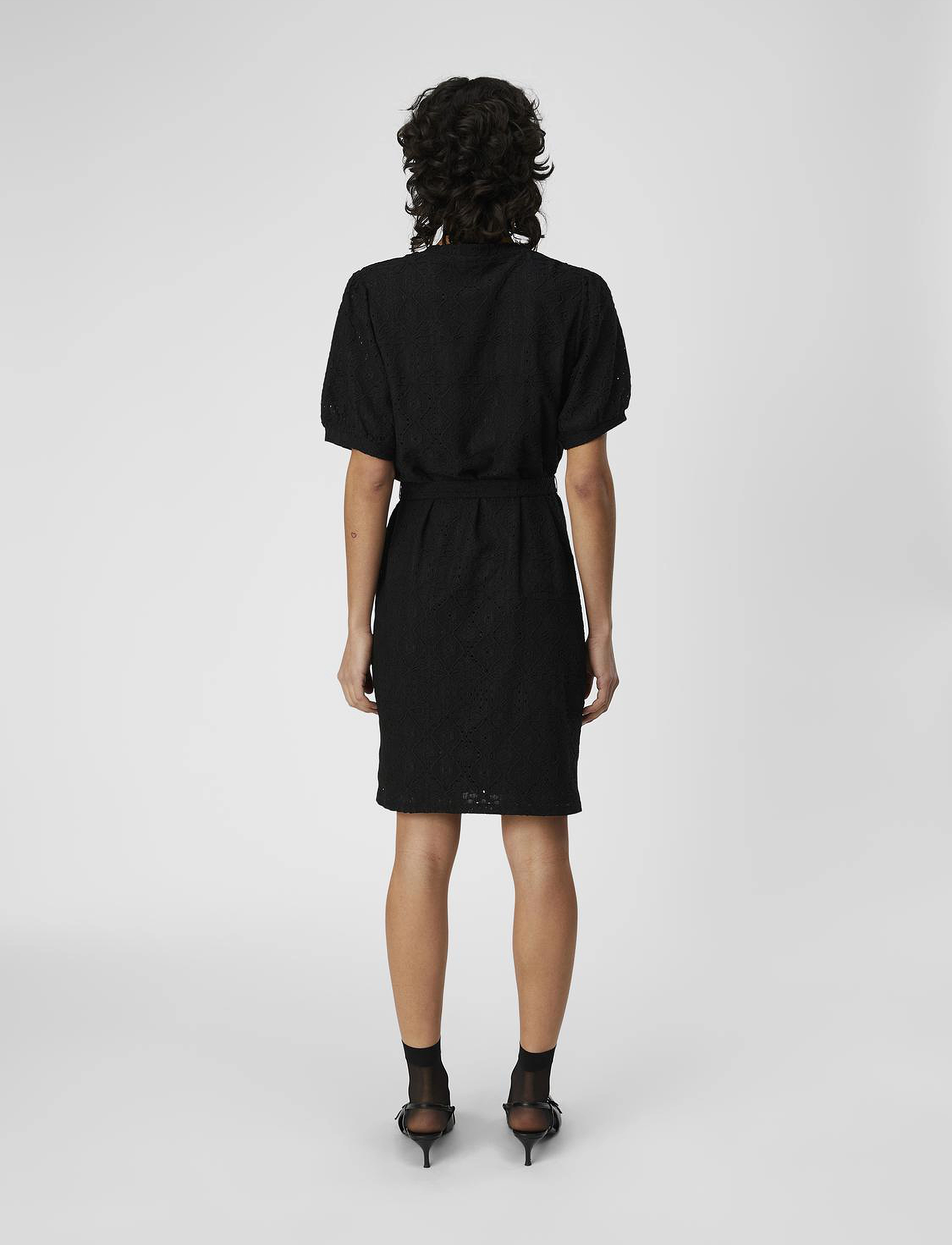 Object - OBJFEODORA S/S SHORT DRESS NOOS - black - 3