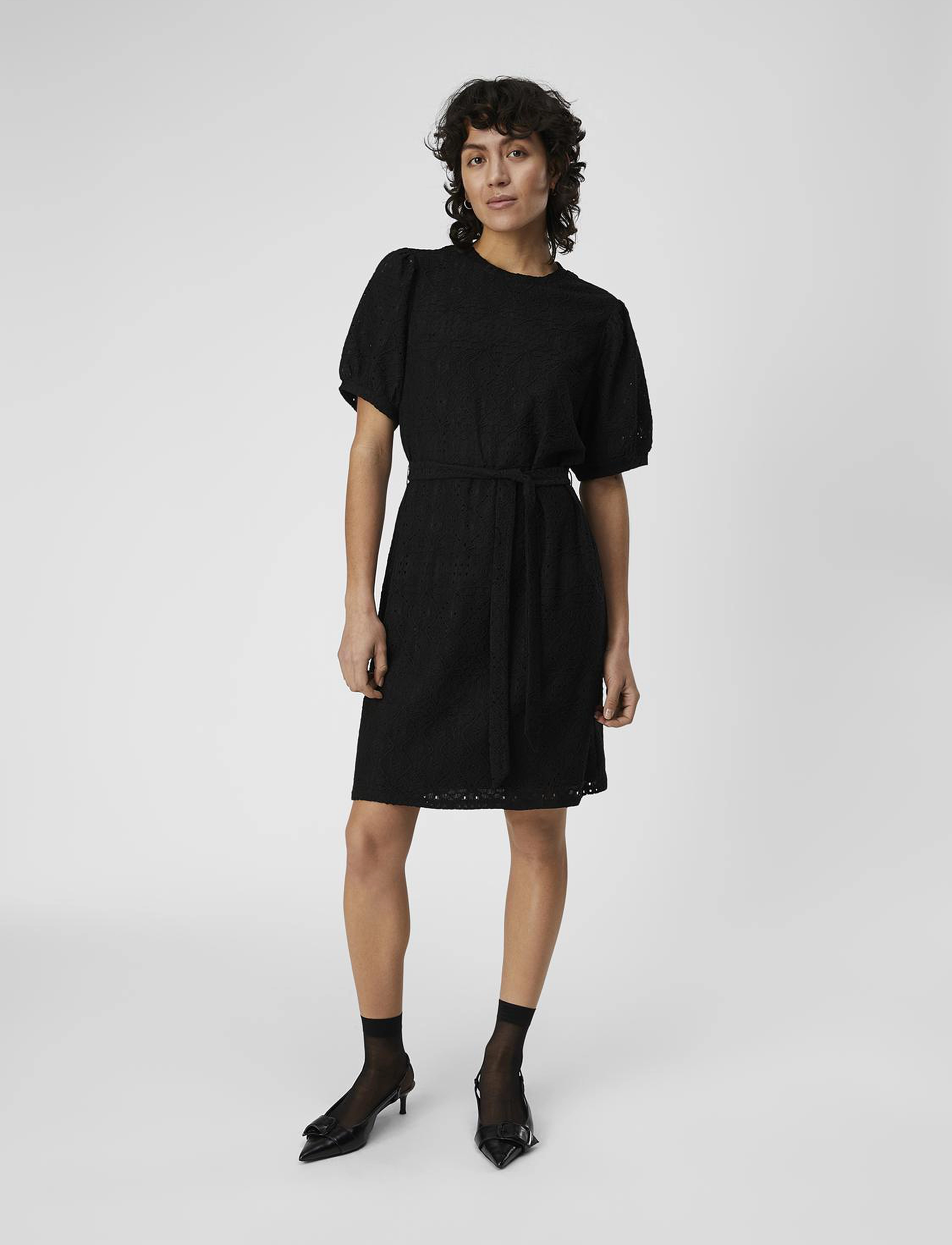 Object - OBJFEODORA S/S SHORT DRESS NOOS - black - 4
