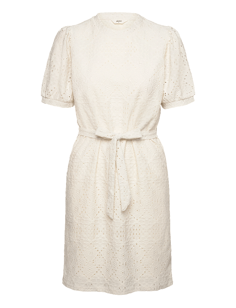 Object - OBJFEODORA S/S SHORT DRESS NOOS - sommarklänningar - cloud dancer - 1