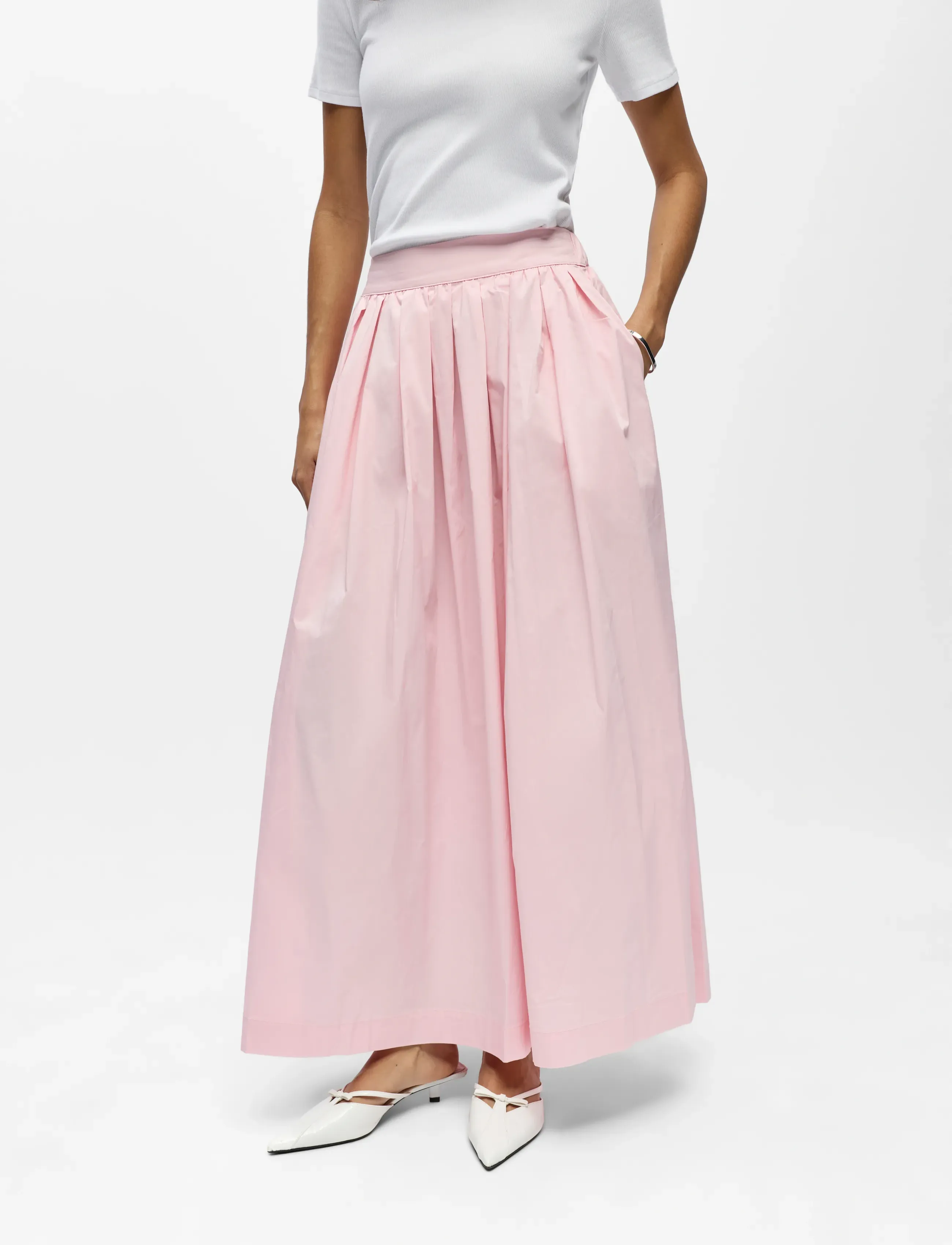 Object Objpaige Hw Skirt Rep, 40, Pink, Nederdele > Maxi Nederdele, Dame