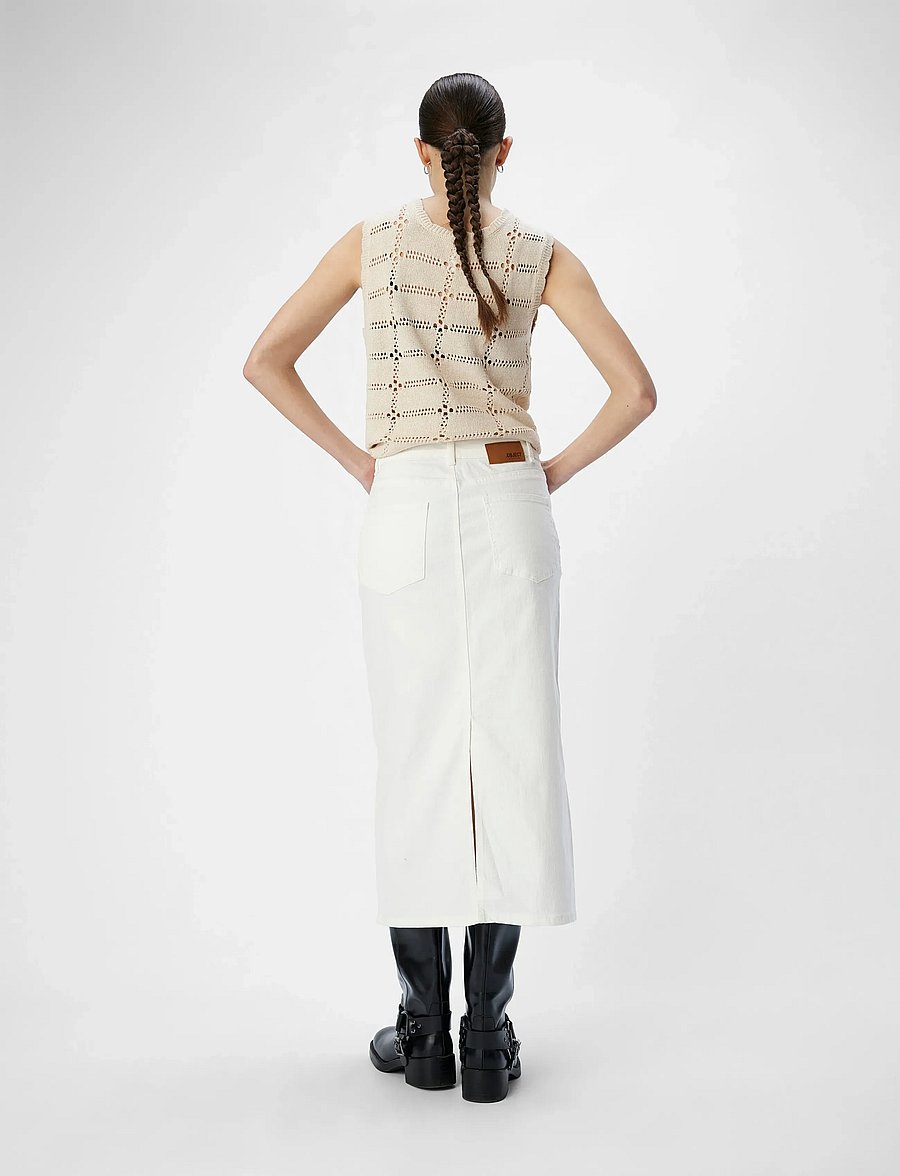 Object - OBJTALIA HW TWILL SKIRT REP - jeanskjolar - cloud dancer - 3