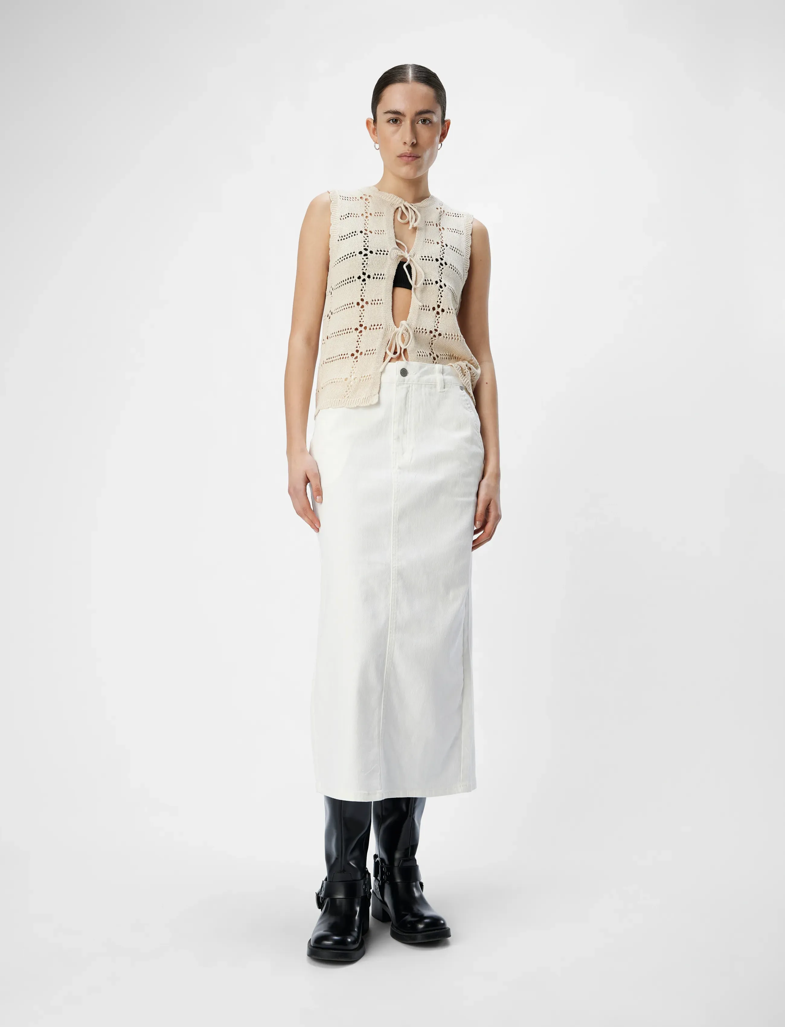 Object - OBJTALIA HW TWILL SKIRT REP - cloud dancer - 4
