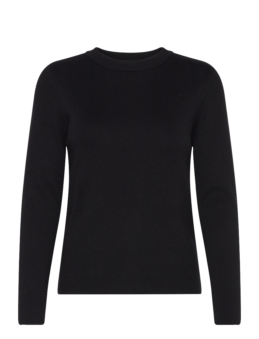 Object - OBJESTER SLI L/S KNIT PULLOVER NOOS - striktrøjer - black - 1
