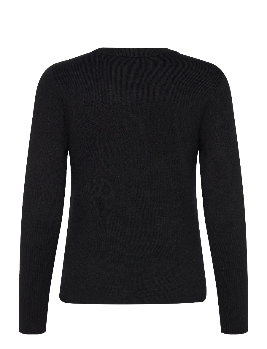 Object - OBJESTER SLI L/S KNIT PULLOVER NOOS - striktrøjer - black - 2