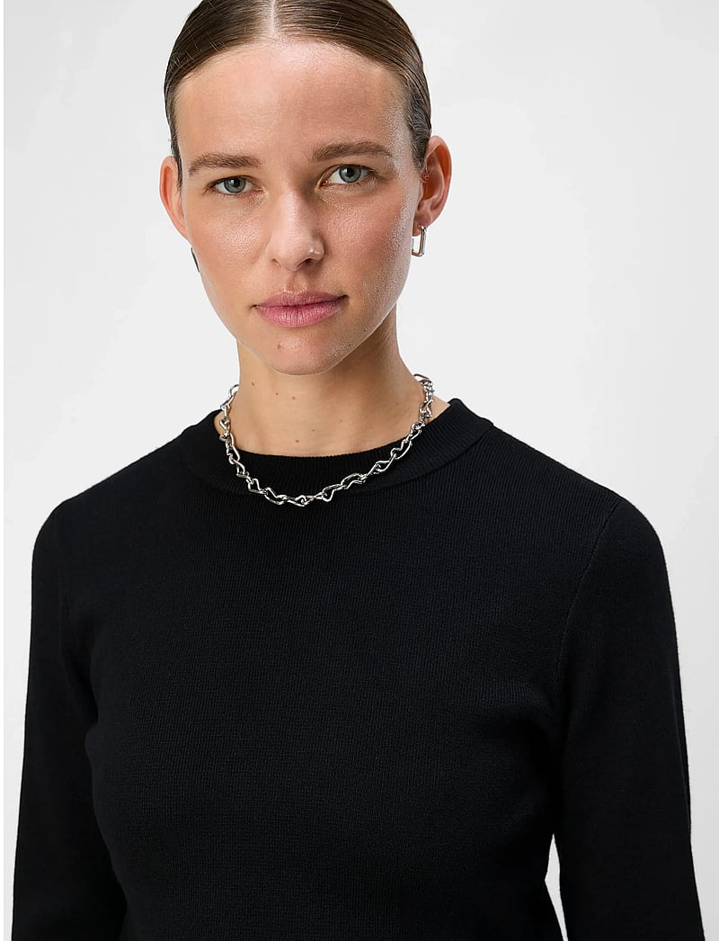 Object - OBJESTER SLI L/S KNIT PULLOVER NOOS - pullover - black - 5