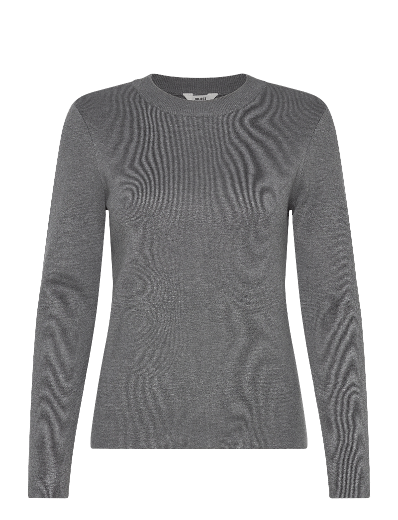 Object - OBJESTER SLI L/S KNIT PULLOVER NOOS - pullover - medium grey melange - 1