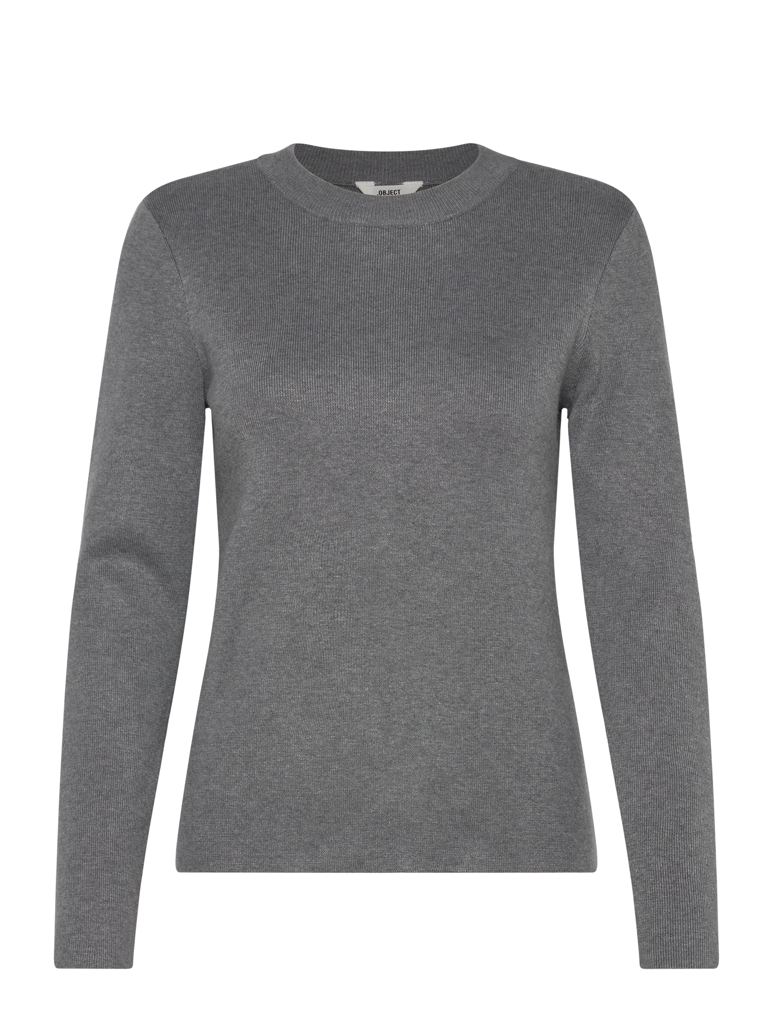 Object OBJESTER SLI L/S KNIT PULLOVER NOOS - Pullover - MEDIUM GREY MELANGE / grey