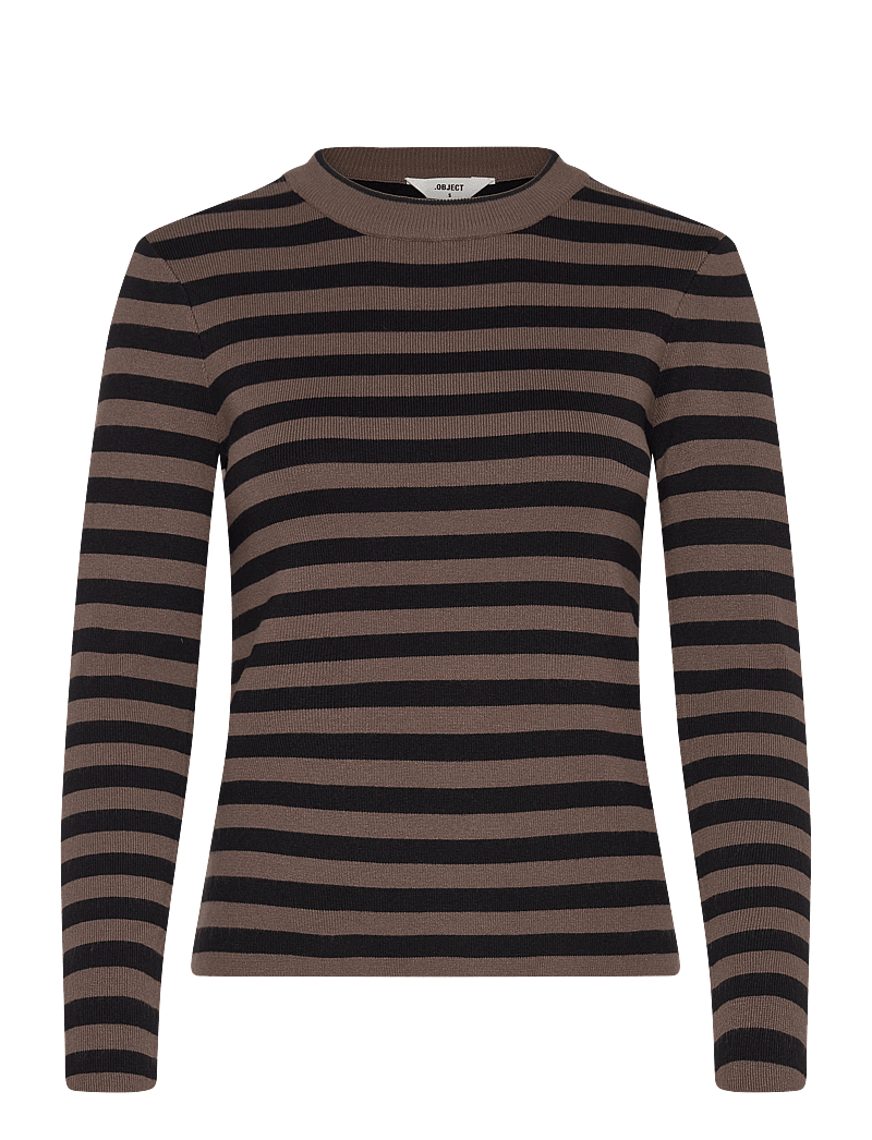 Object - OBJESTER SLI L/S KNIT PULLOVER NOOS - pullover - morel - 1