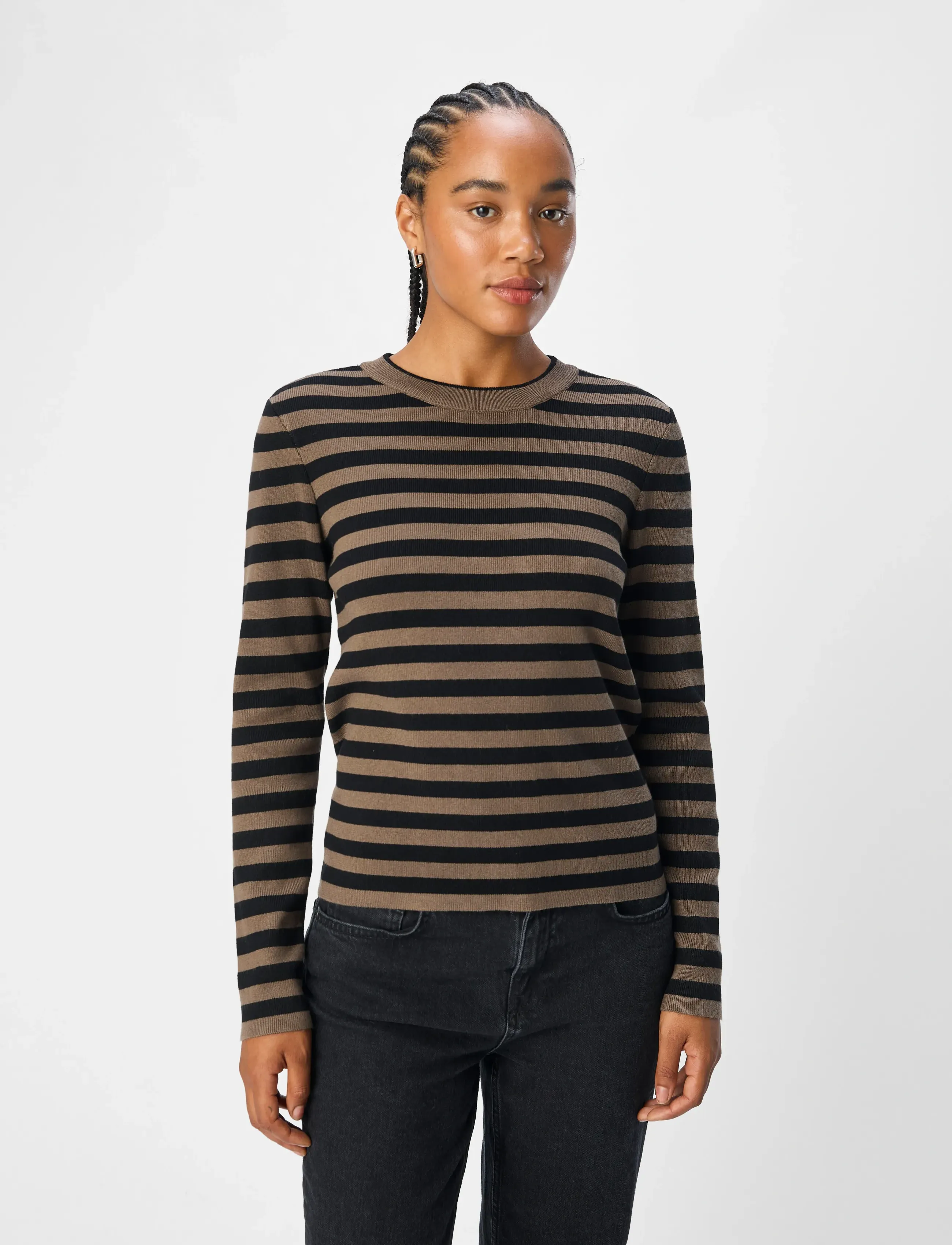 Object Objester Sli L/S Knit Pullover Noos, S, Knitwear, Braun - Jumpers, Frauen