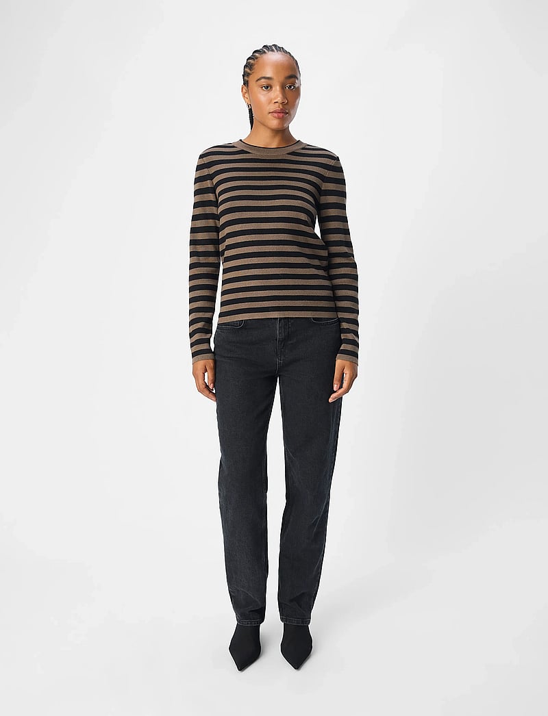 Object - OBJESTER SLI L/S KNIT PULLOVER NOOS - pullover - morel - 4