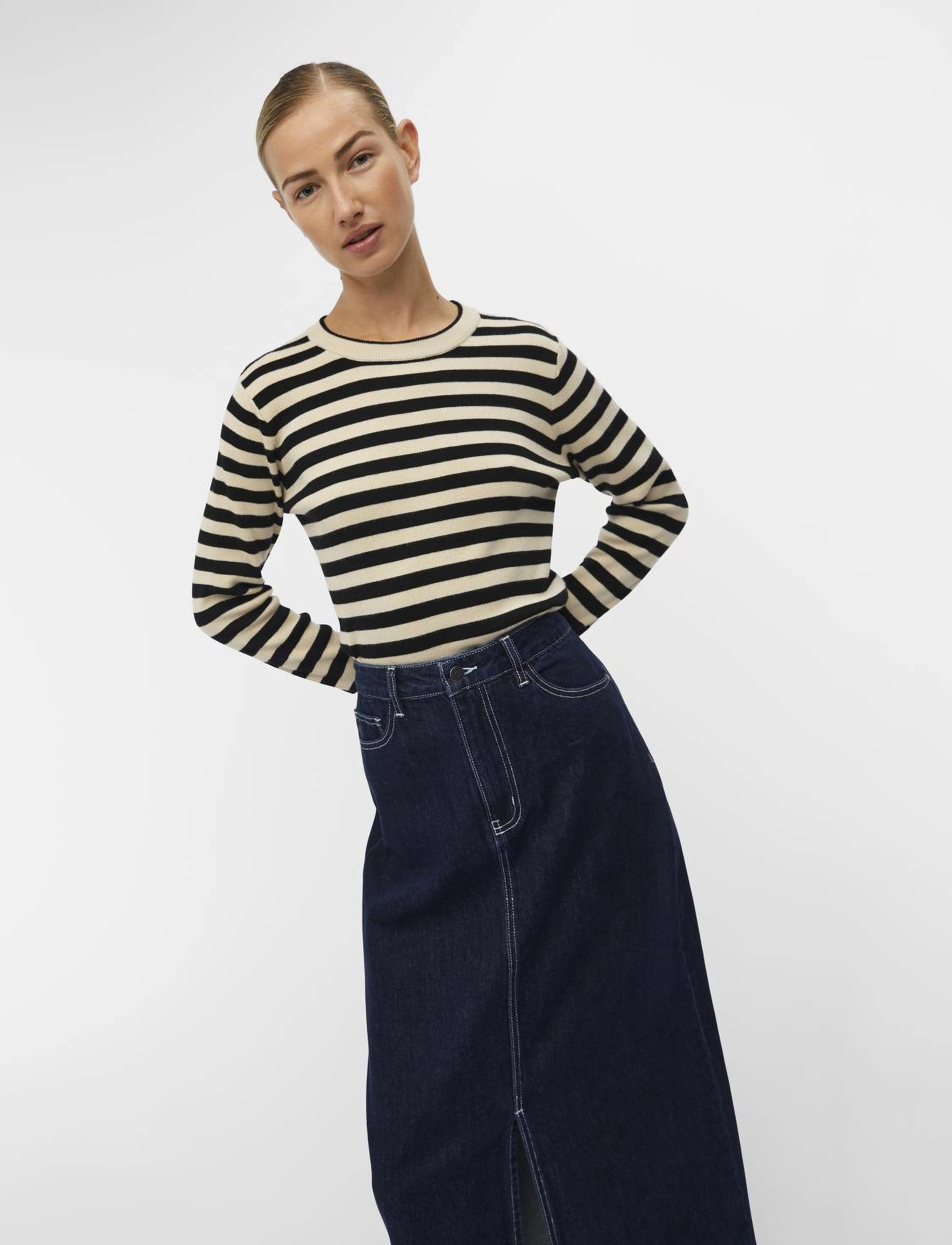 Object - OBJESTER SLI L/S KNIT PULLOVER NOOS - neulepuserot - sandshell - 3